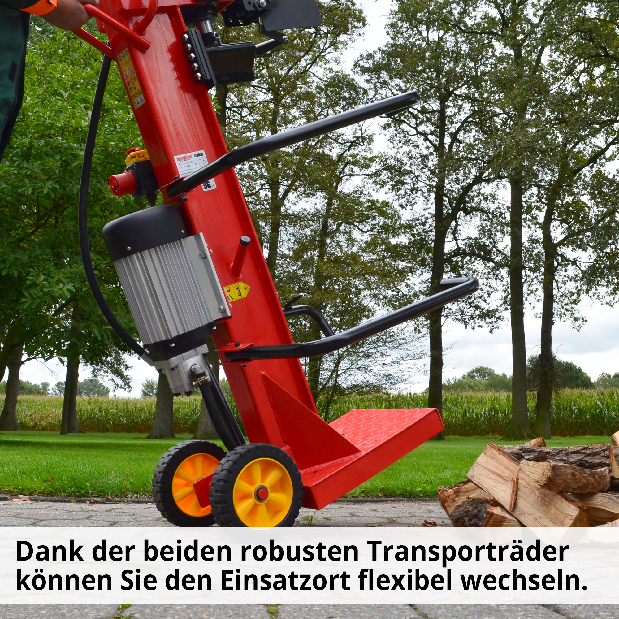 HECHT Hydraulikspalter 6160 Hydraulikspalter mit robusten Transporträdern