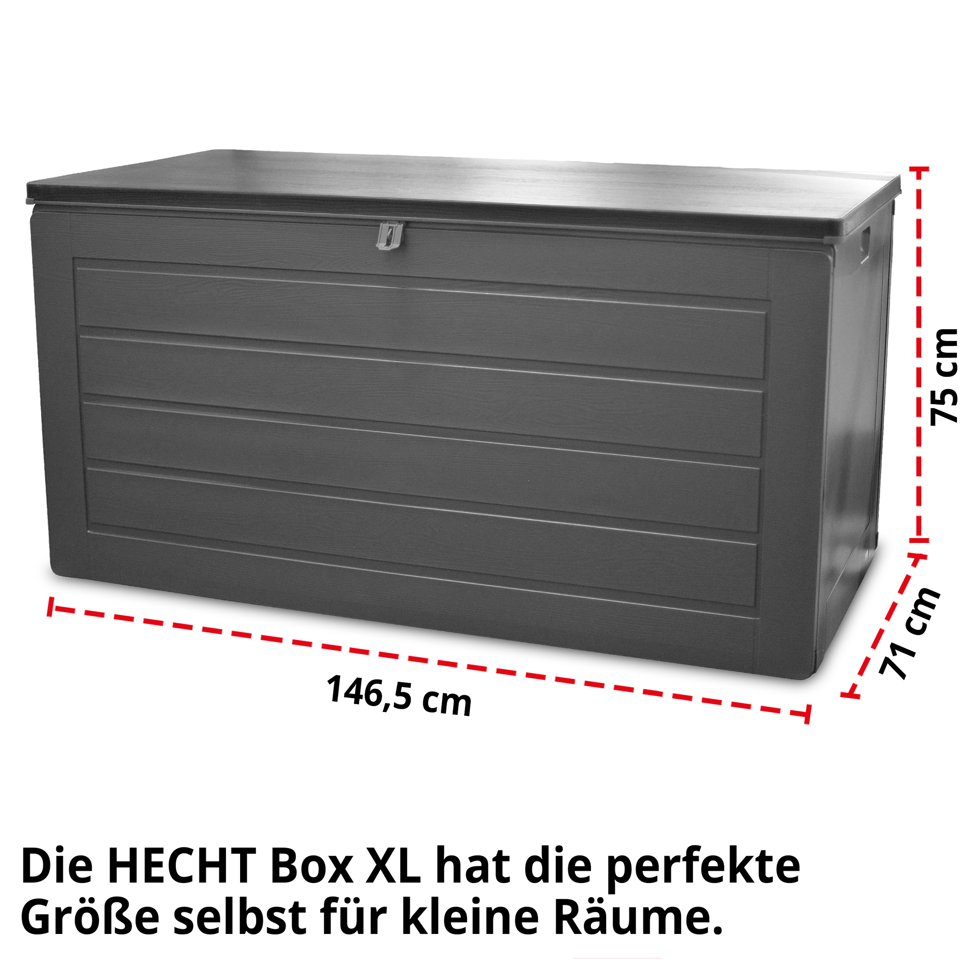 Auflagenbox 680 Liter wetterfest mit Deckel und Dämpfer