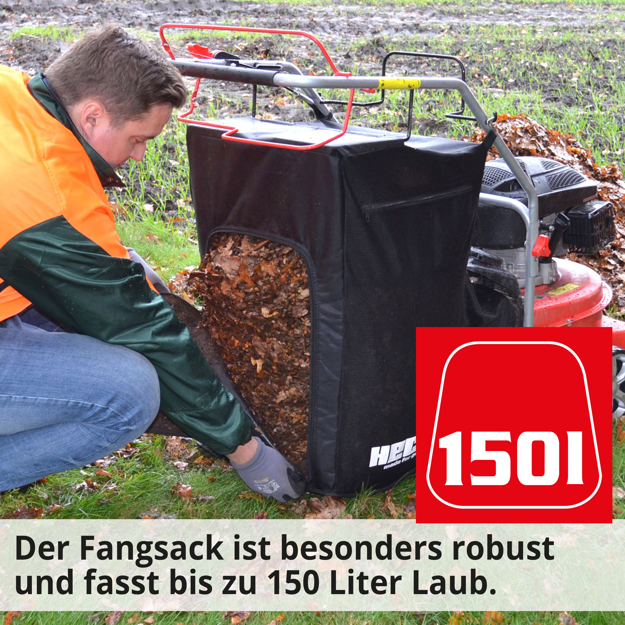 Laubsauger + Kehrwalze; 150 Liter Fangsack