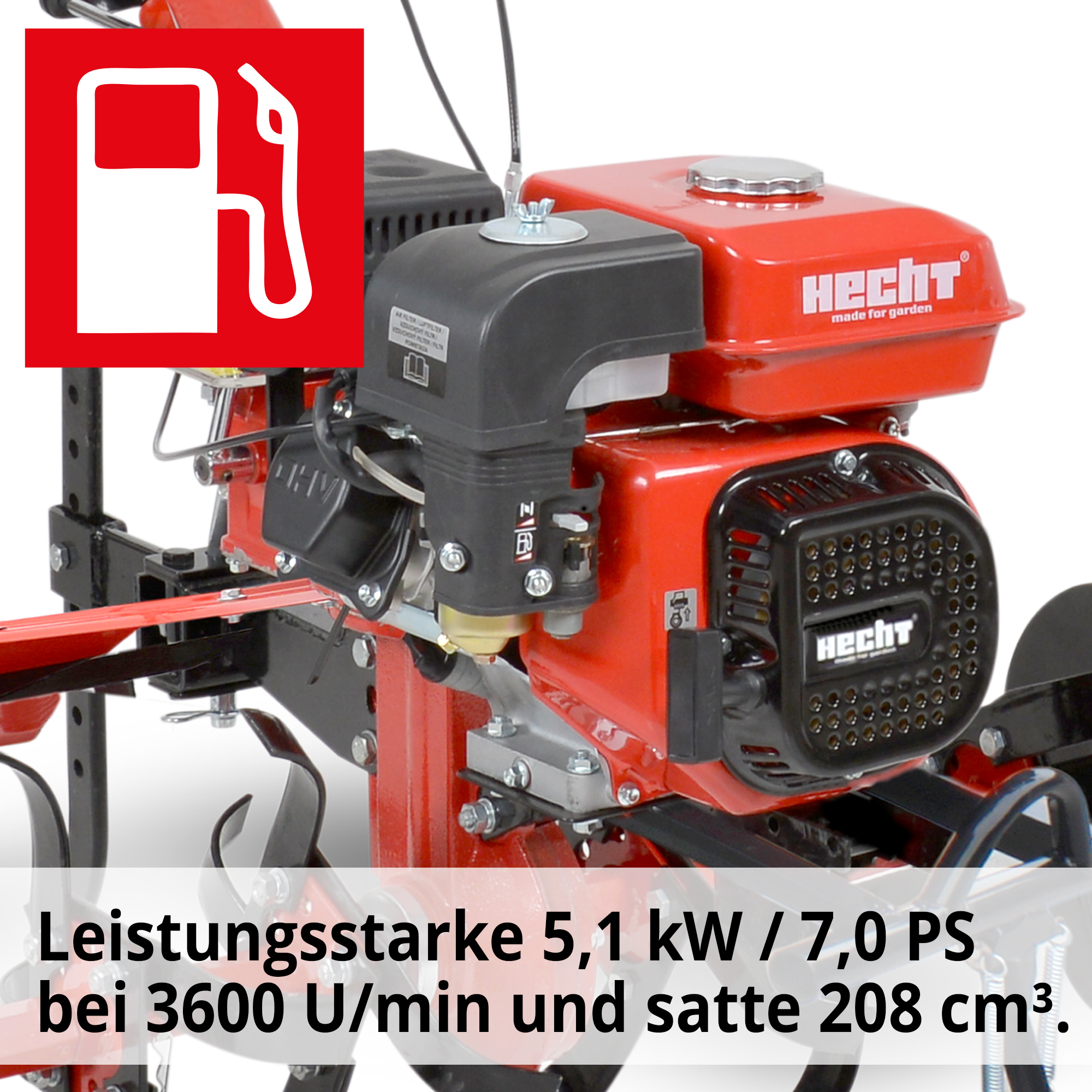 Motor 7 PS 4-Takt 208 ccm Hubraum Antriebseinheit leistungsstark HECHT 7100