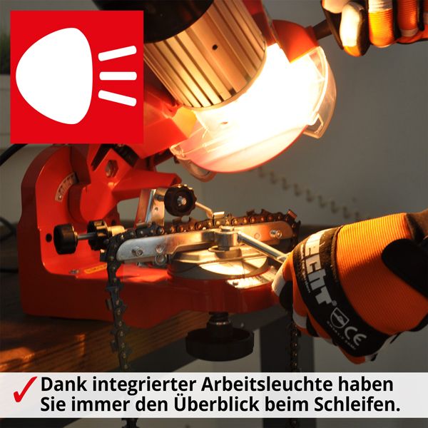 HECHT Kettenschärfgerät 9230 Kettenschärfgerät mit integrierter Arbeitsleuchte
