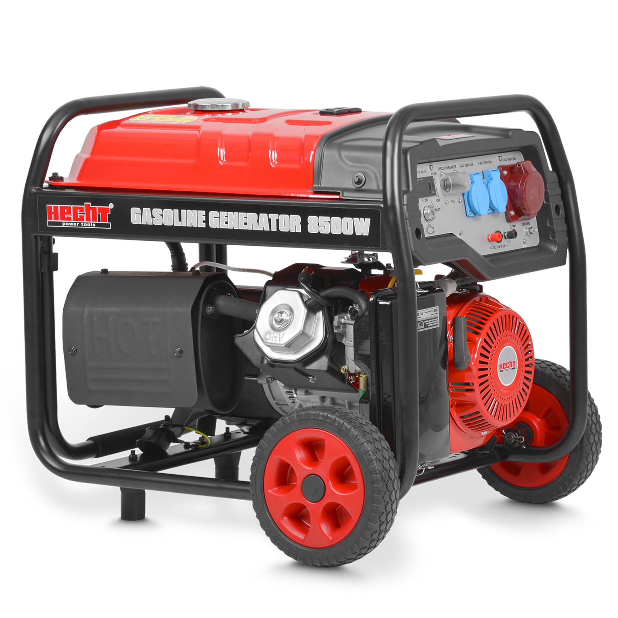 1679-titelbild_1 Stromgenerator HECHT 8500W mit 459 ccm 4-Takt-Benzinmotor und Fahrgestell