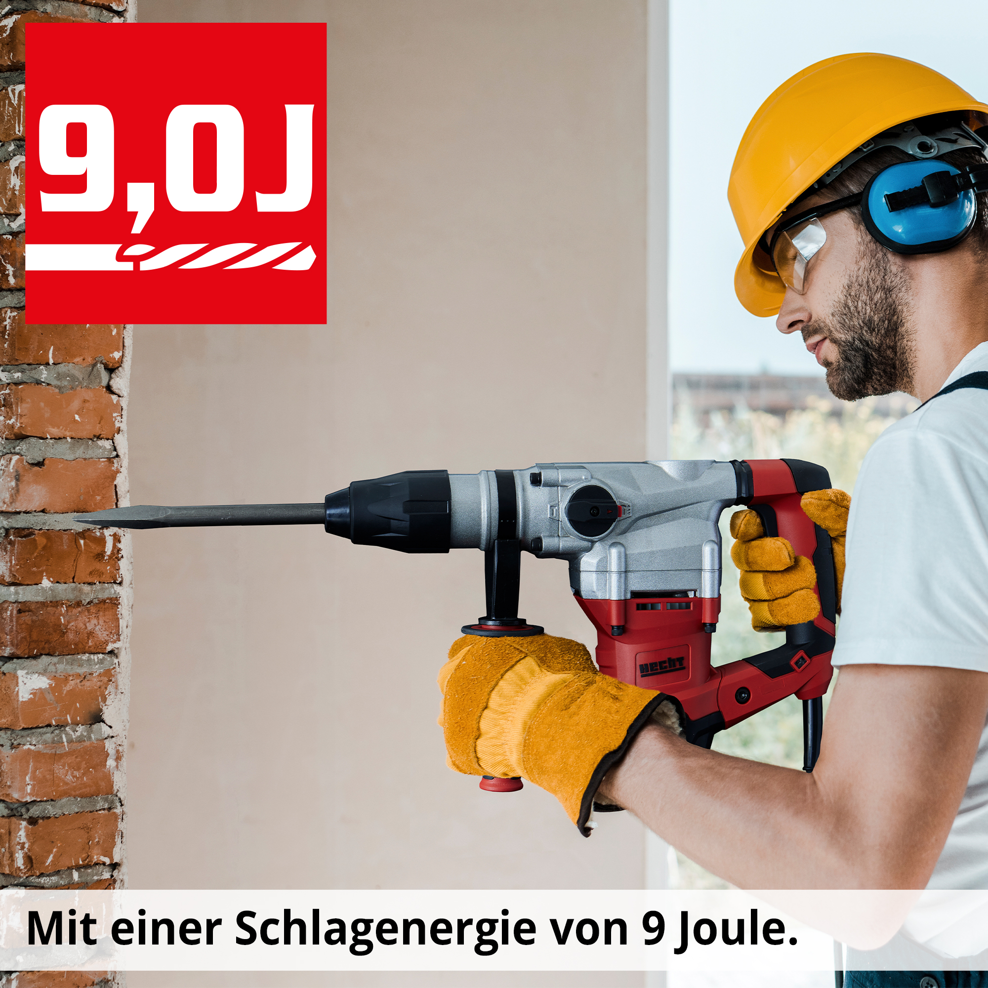HECHT 1069 Bohrhammer mit einer Schlagenergie von 9 Joule