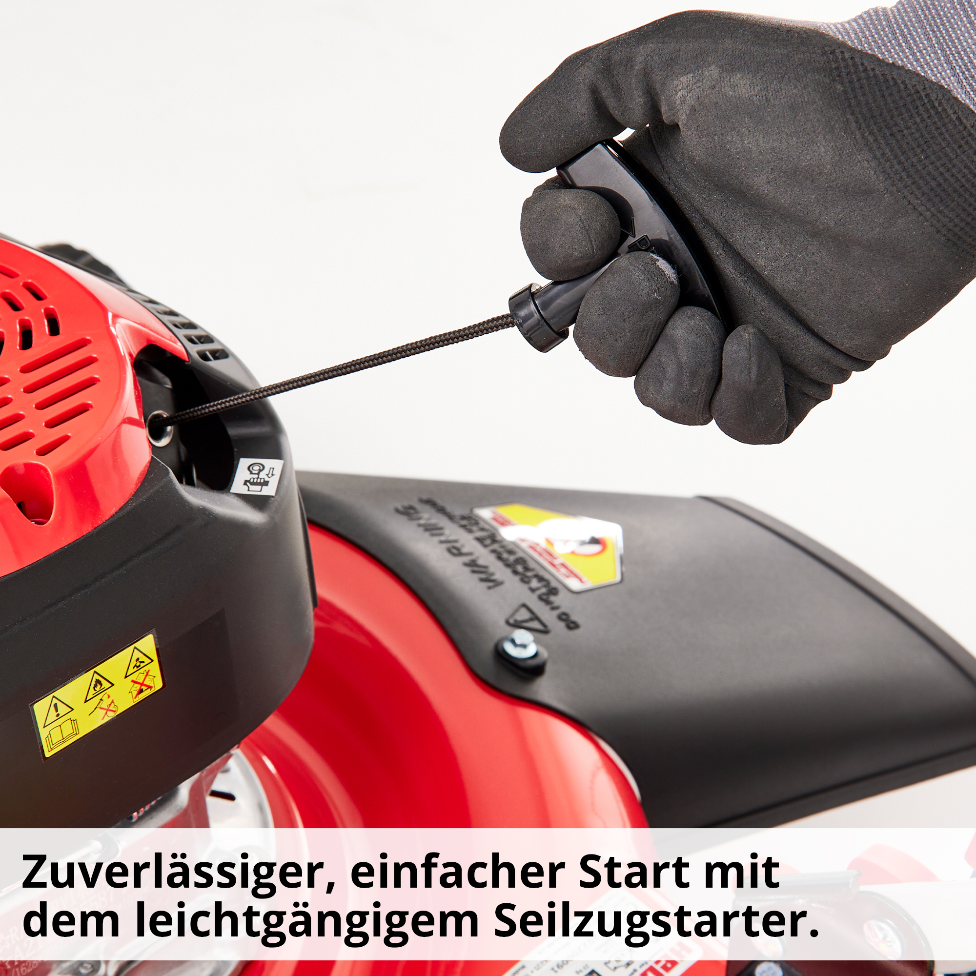 Benzinrasenmäher mit leichtem Startseilzug für ein zuverlässigen und leichten Start 