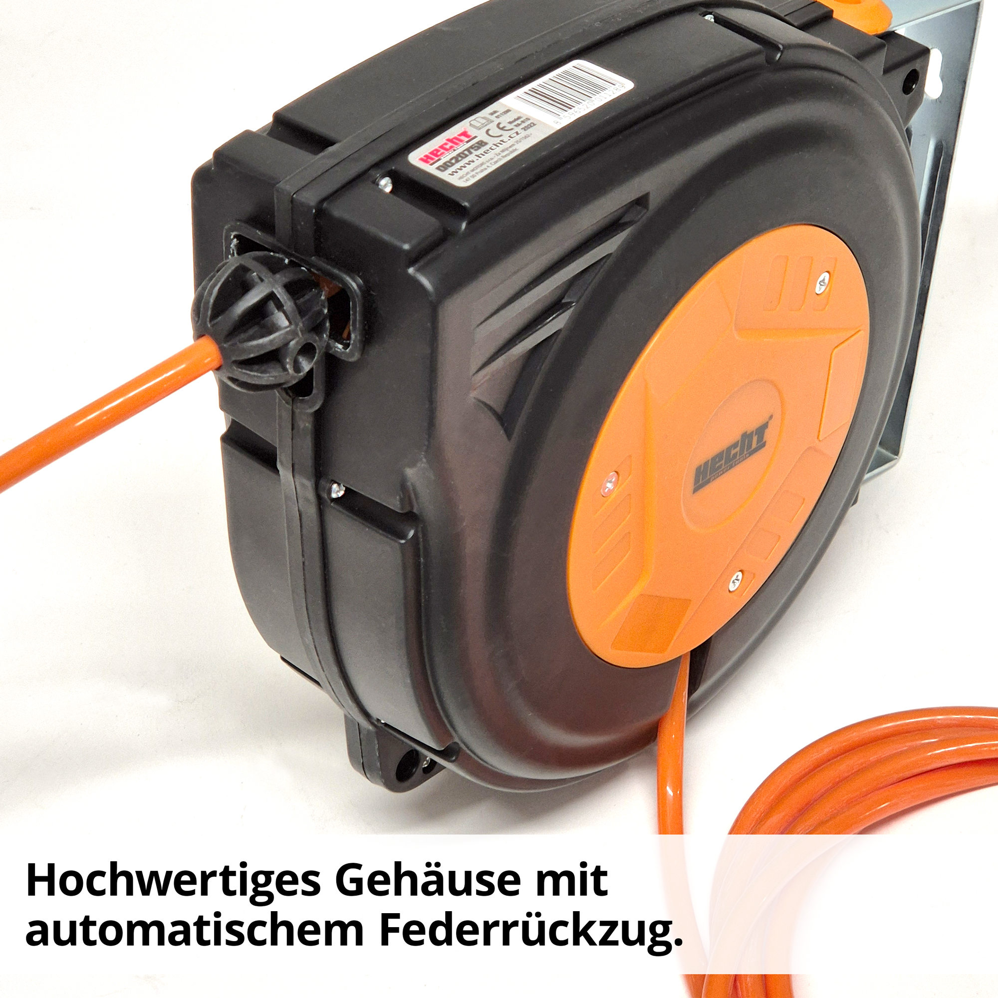 Druckluftschlauchaufroller mit hochwertigem Gehäuse mit automatischem Federrückzug