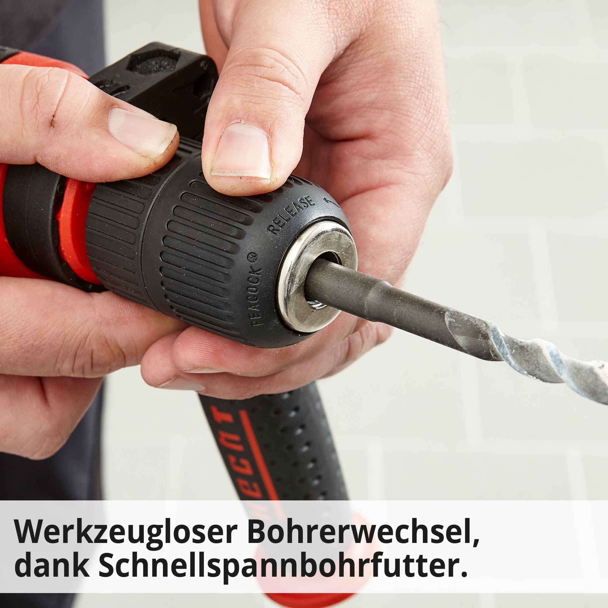 HECHT 1072 Schlag-Bohrmaschine; Werkzeugloser Bohrerwechsel, dank Schnellspannbohrfutter