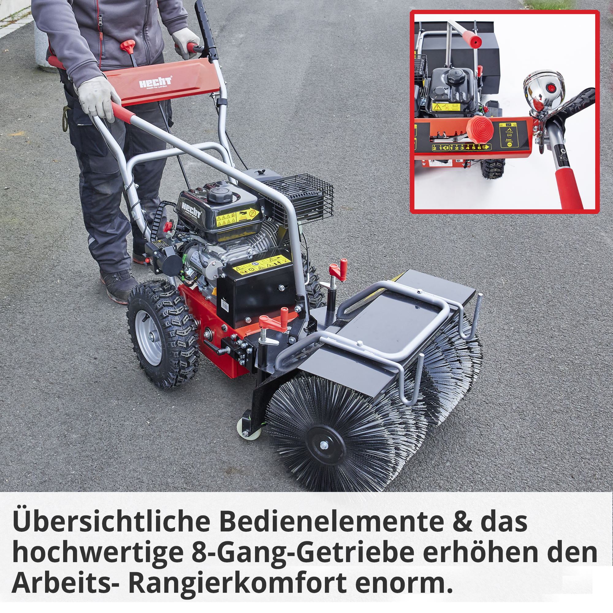 HECHT Benzin Kehrmaschine 8616 SE mit 8-Gang-Getriebe