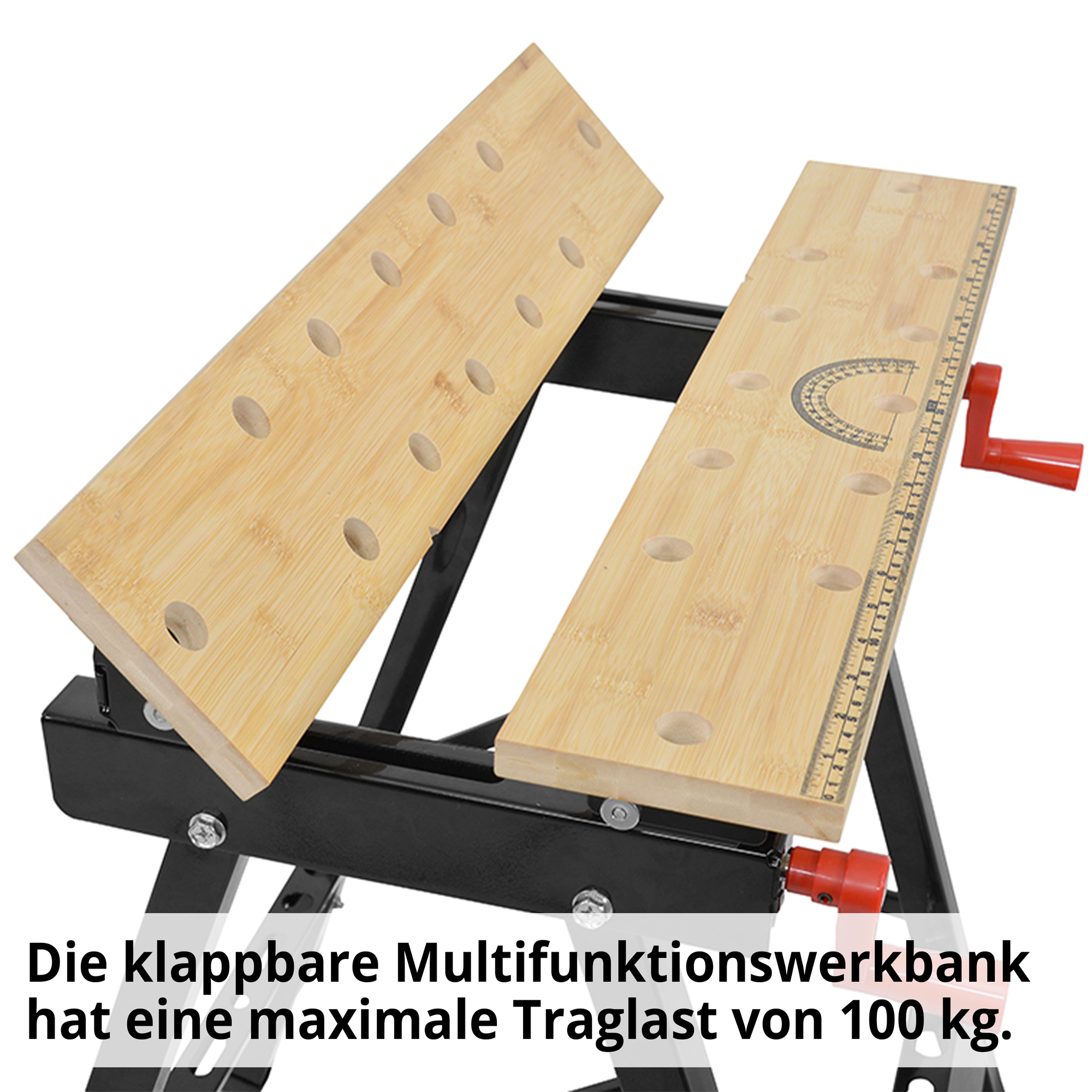 HECHT 0003 Werkbank; klappbare Multifunktionswerkbank mit einer maximalen Traglast von 100 kg