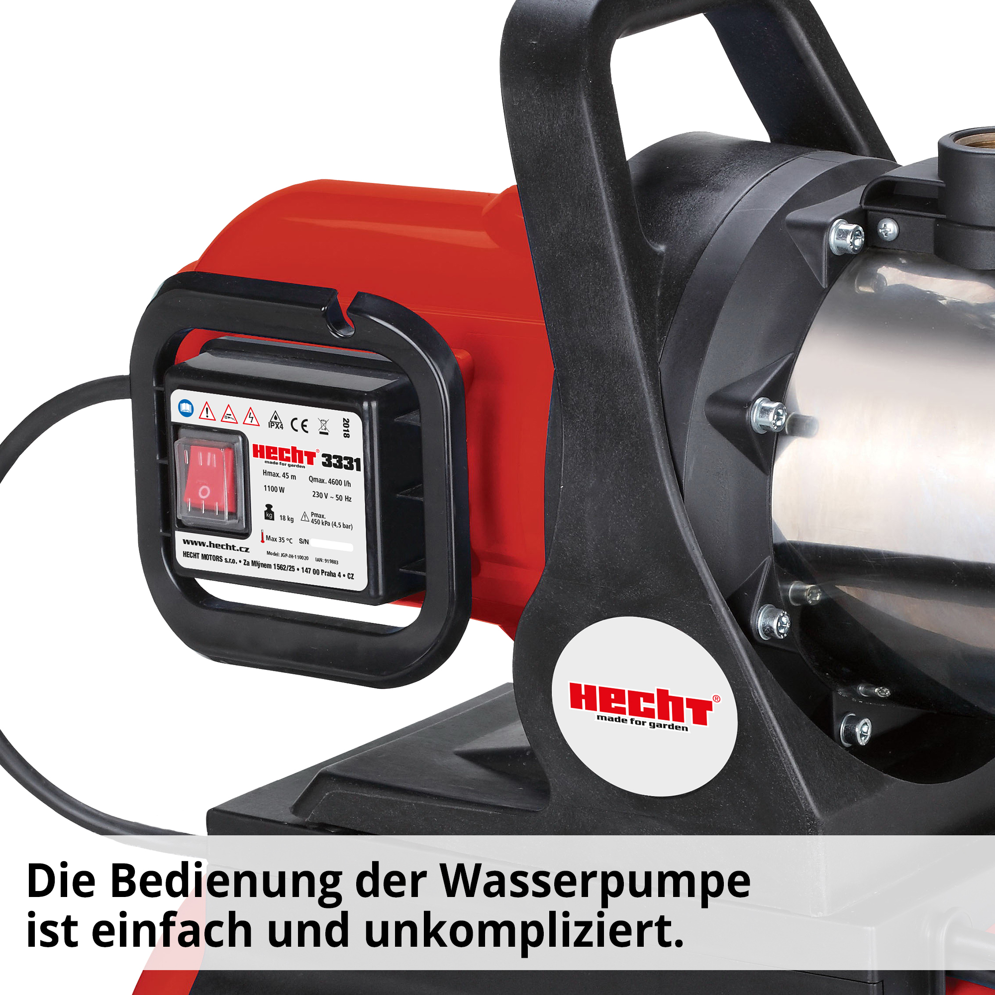 HECHT Hauswasserwerk »3331« Hauswasserwerk mit intuitiver Bedienung 