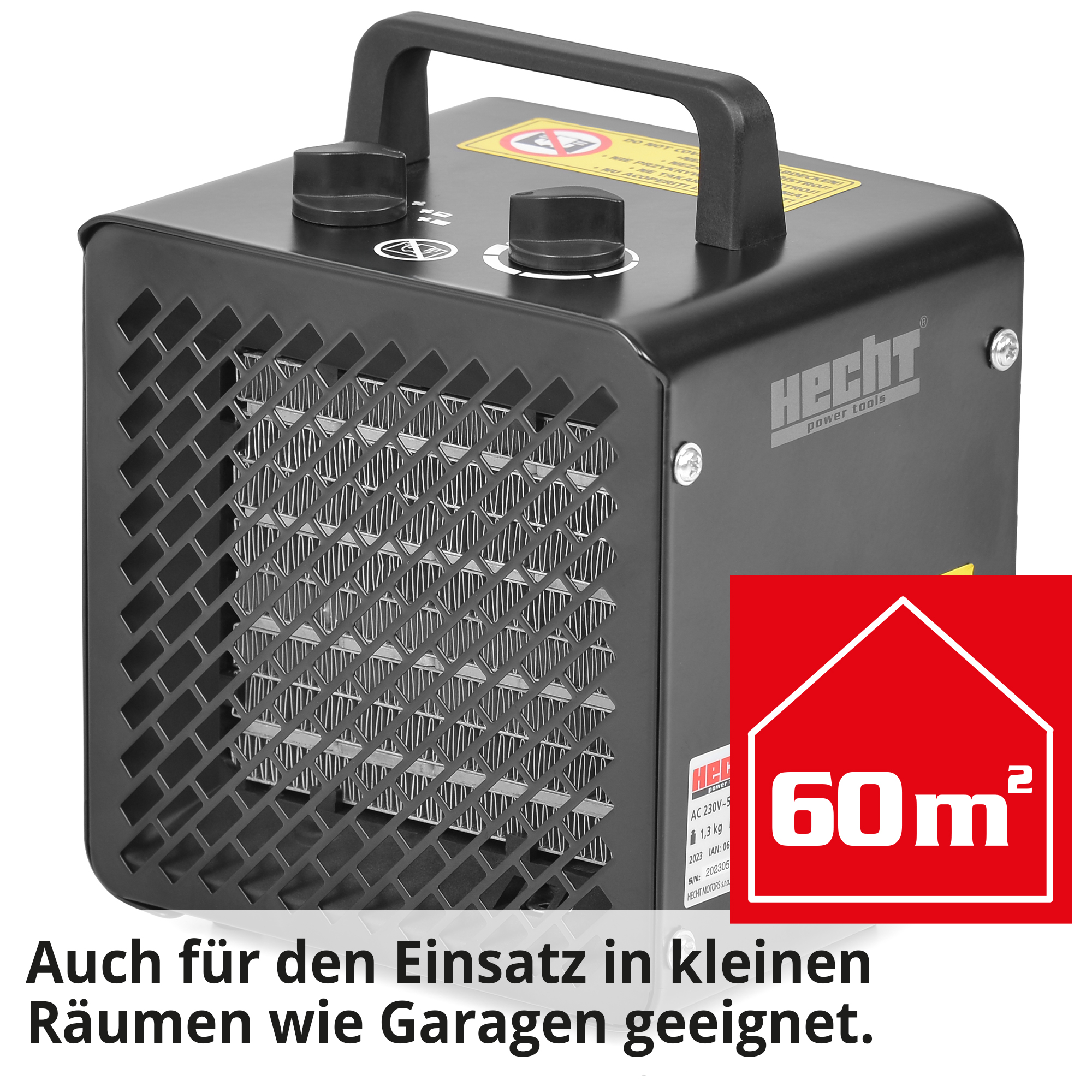 Hecht 3545 Keramik Heizlüfter; Auch für den Einsatz in kleinen Räumen wie Garagen geeignet