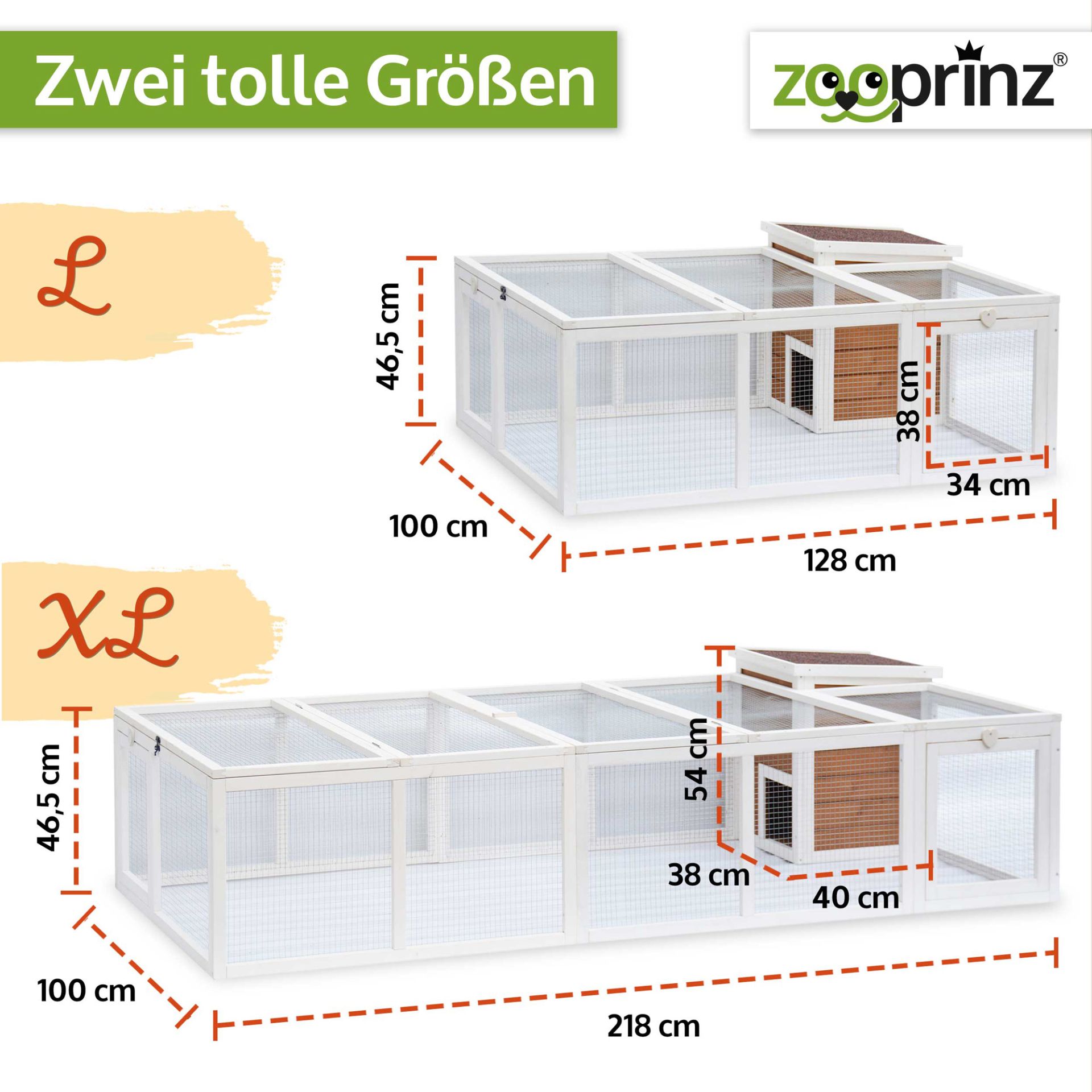 Hasenstall Rabbit Run Comfort; 218 x 100 x 46,5 Zentimeter