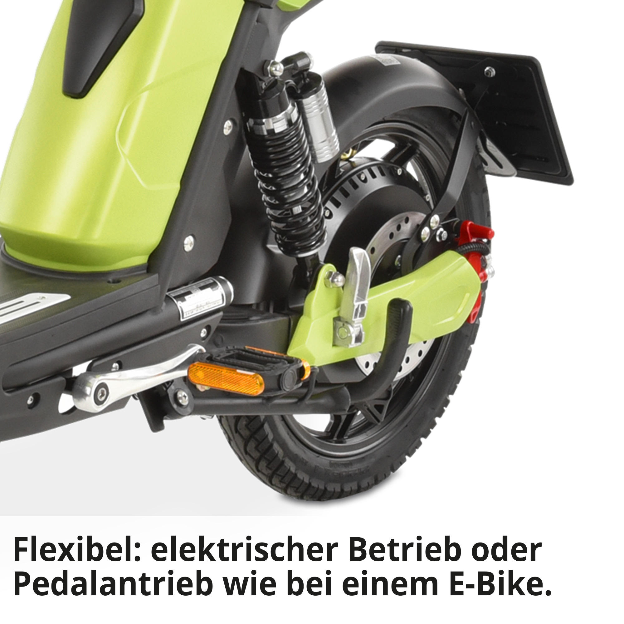 Hecht BETIS Green E-Mofa mit flexiblen elektrischem Betrieb oder Pedalbetrieb wie bei einem E-Bike