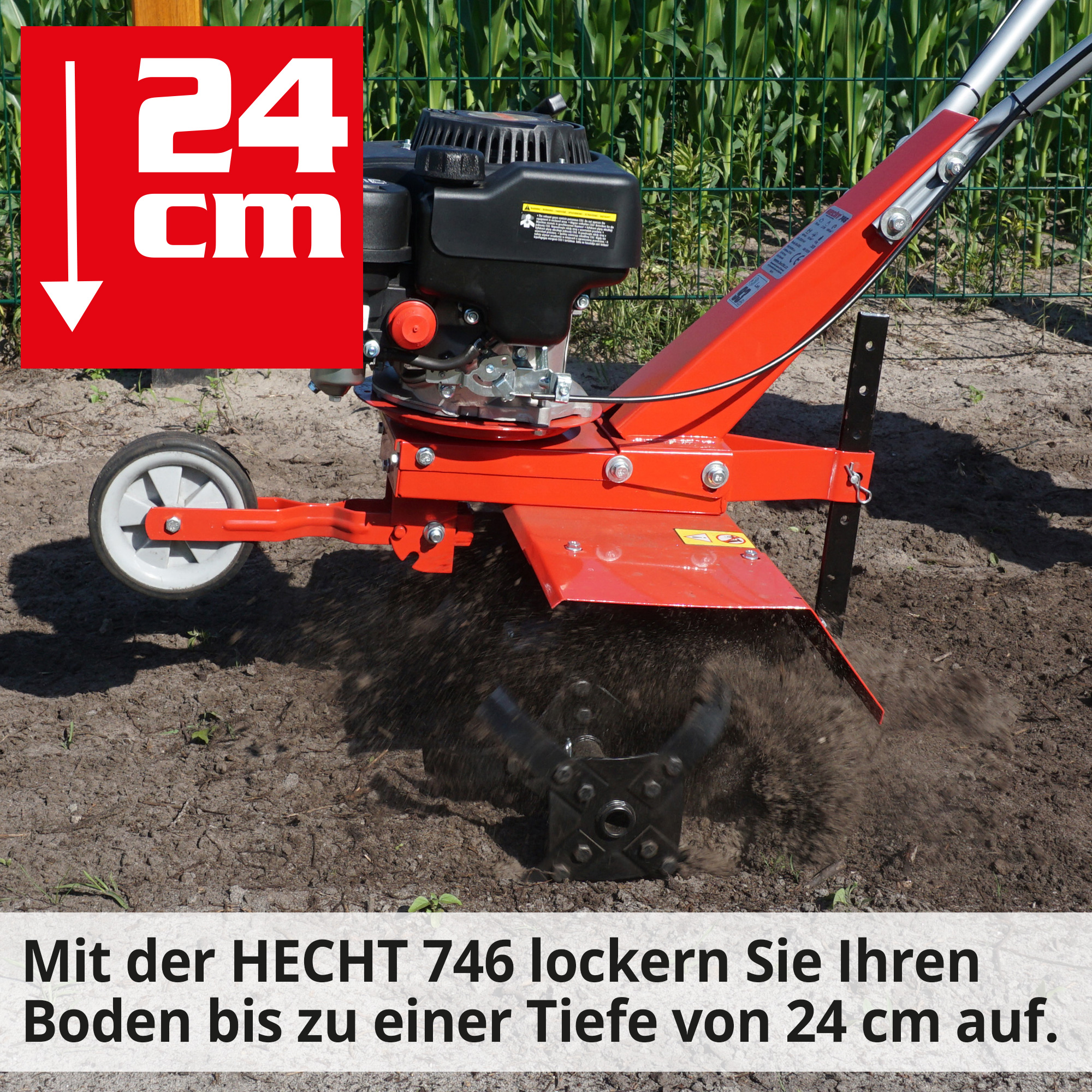 Gartenhacke; Bodenauflockerung in bis zu 24 Zentimeter Tiefe