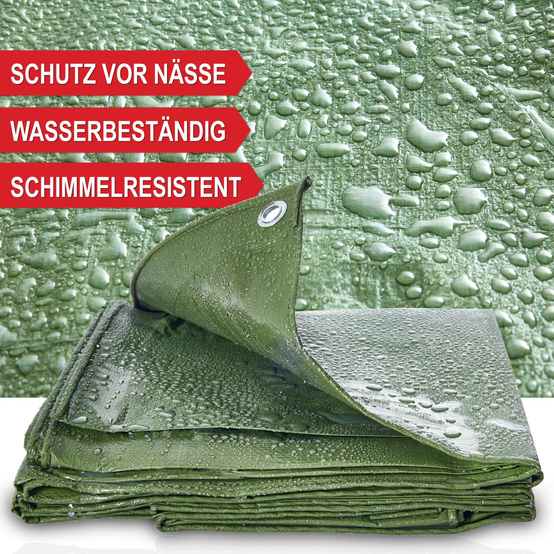Abdeckplane 140 g/qm XXL - Schutz vor Nässe, Wasserbeständig, schnelle Resistenz