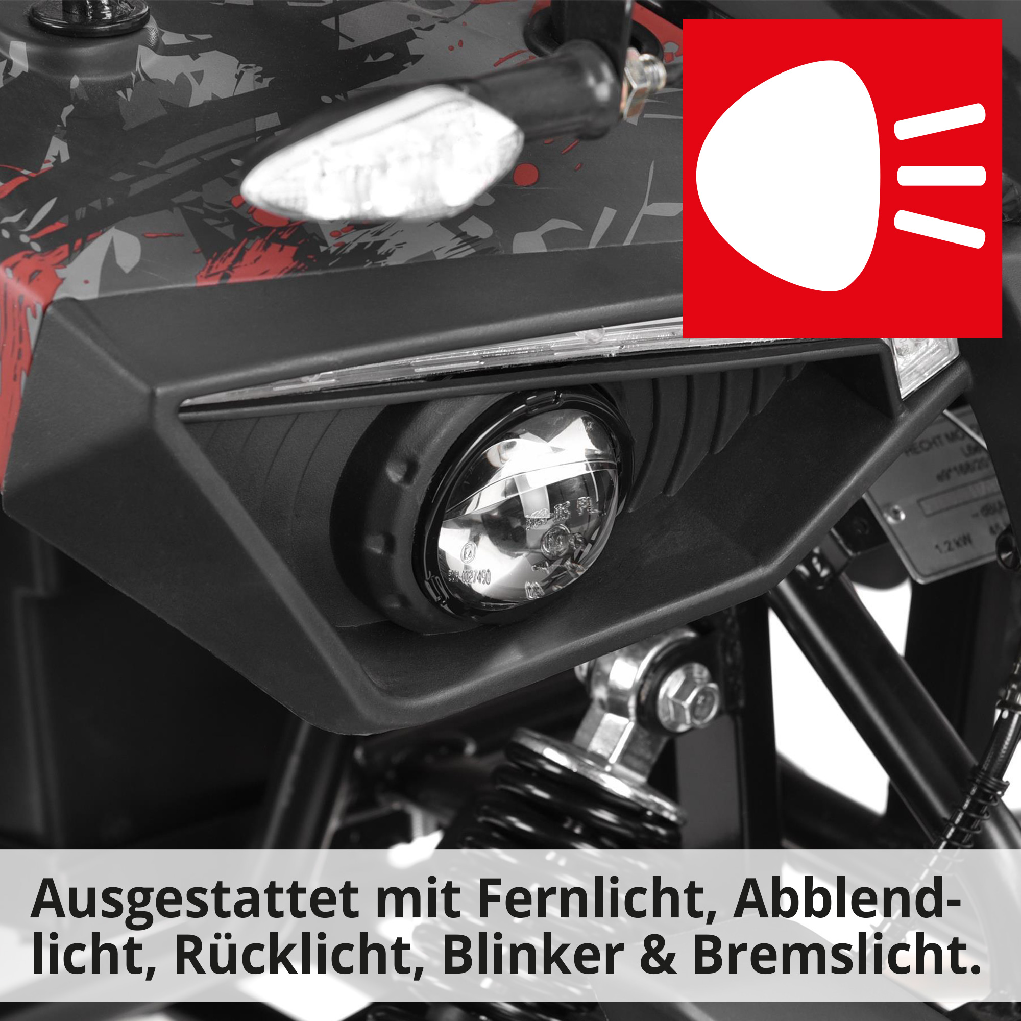 Huron - Quad mit Straßenzulassung ausgestattet mit Fernlicht, Abblendlicht, Rücklicht, Blinker und Bremslicht