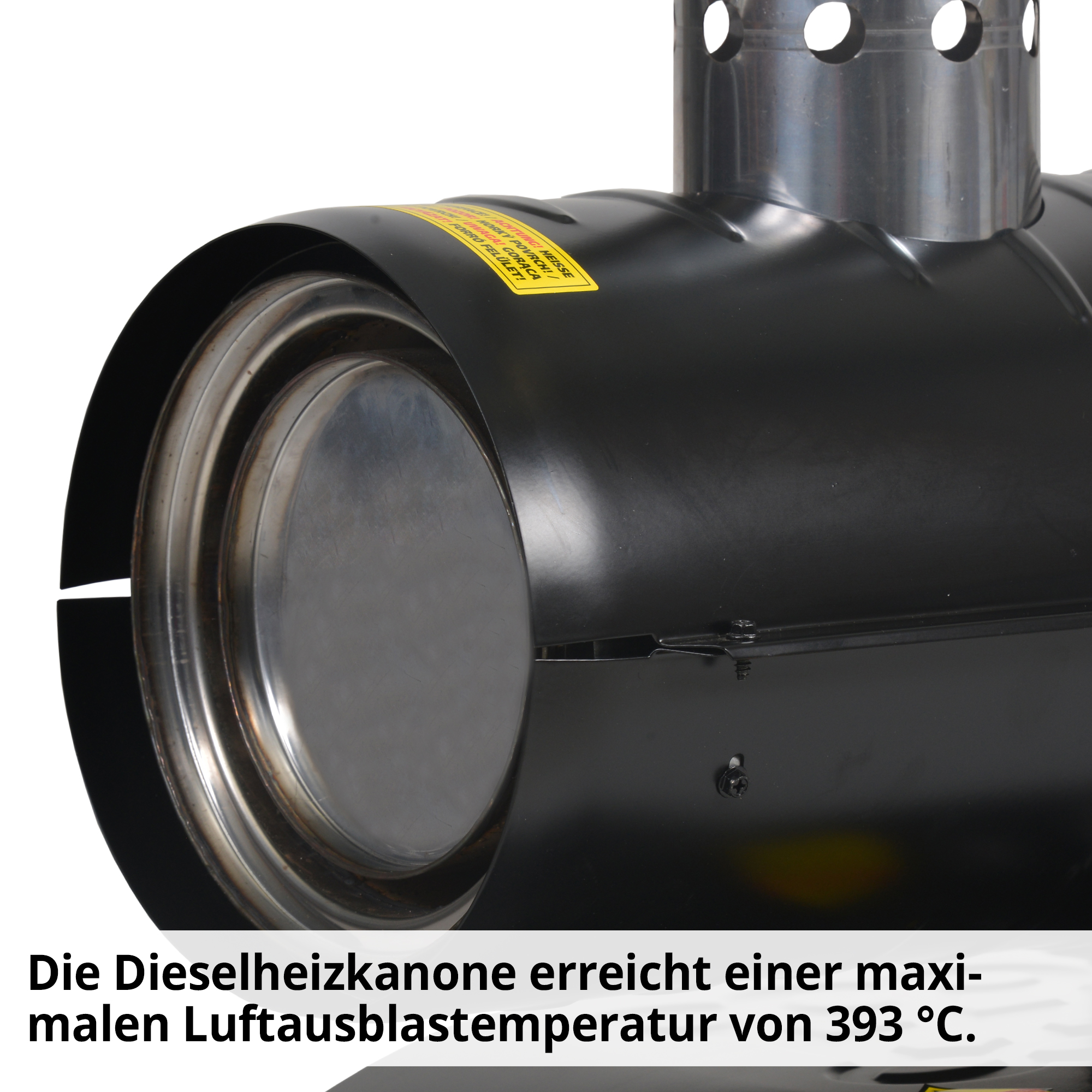 Diesel Heizkanone; Maximale Luftausblastemperatur von 393 Grad Celsius