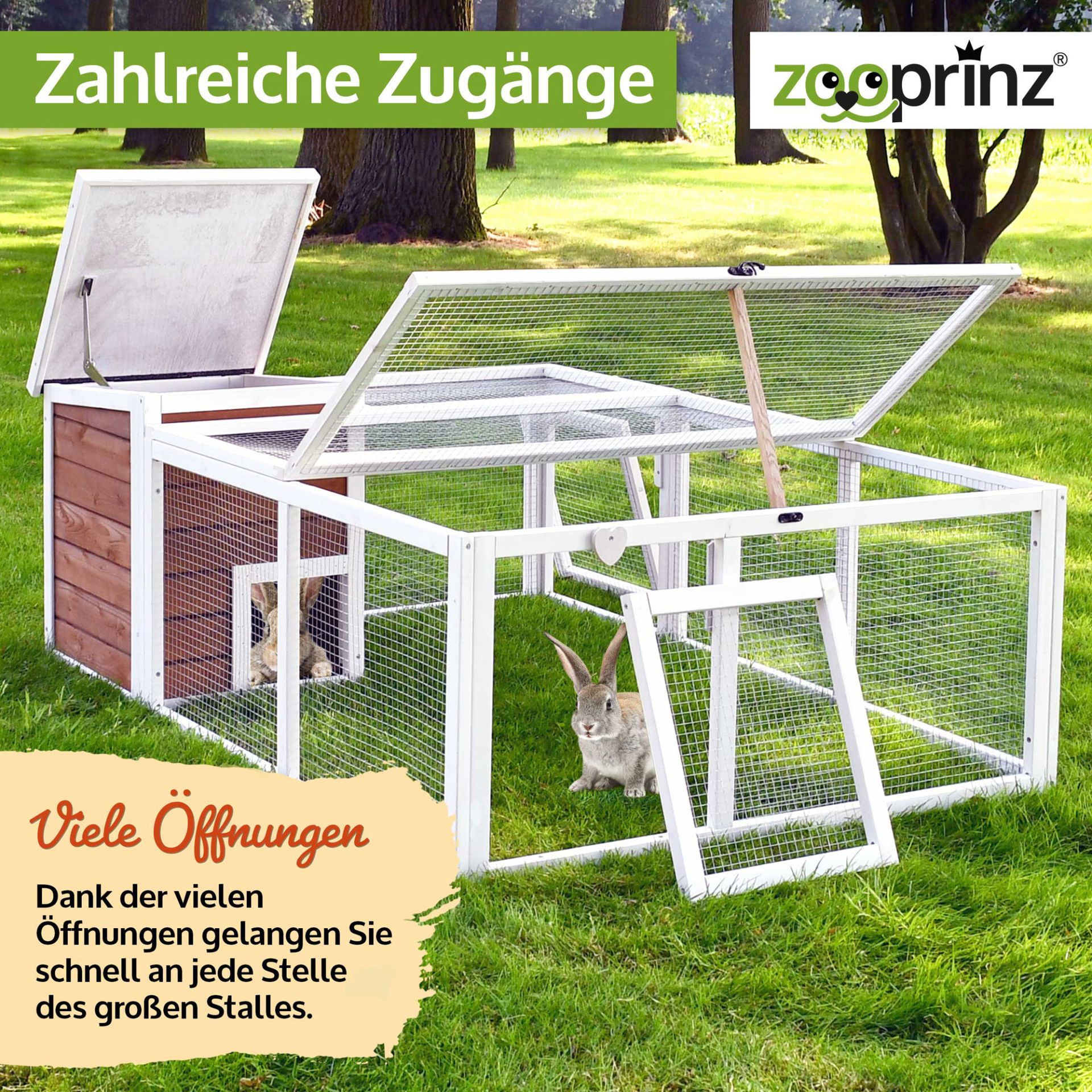 Hasenstall Rabbit Run Comfort; Zahlreiche Zugänge