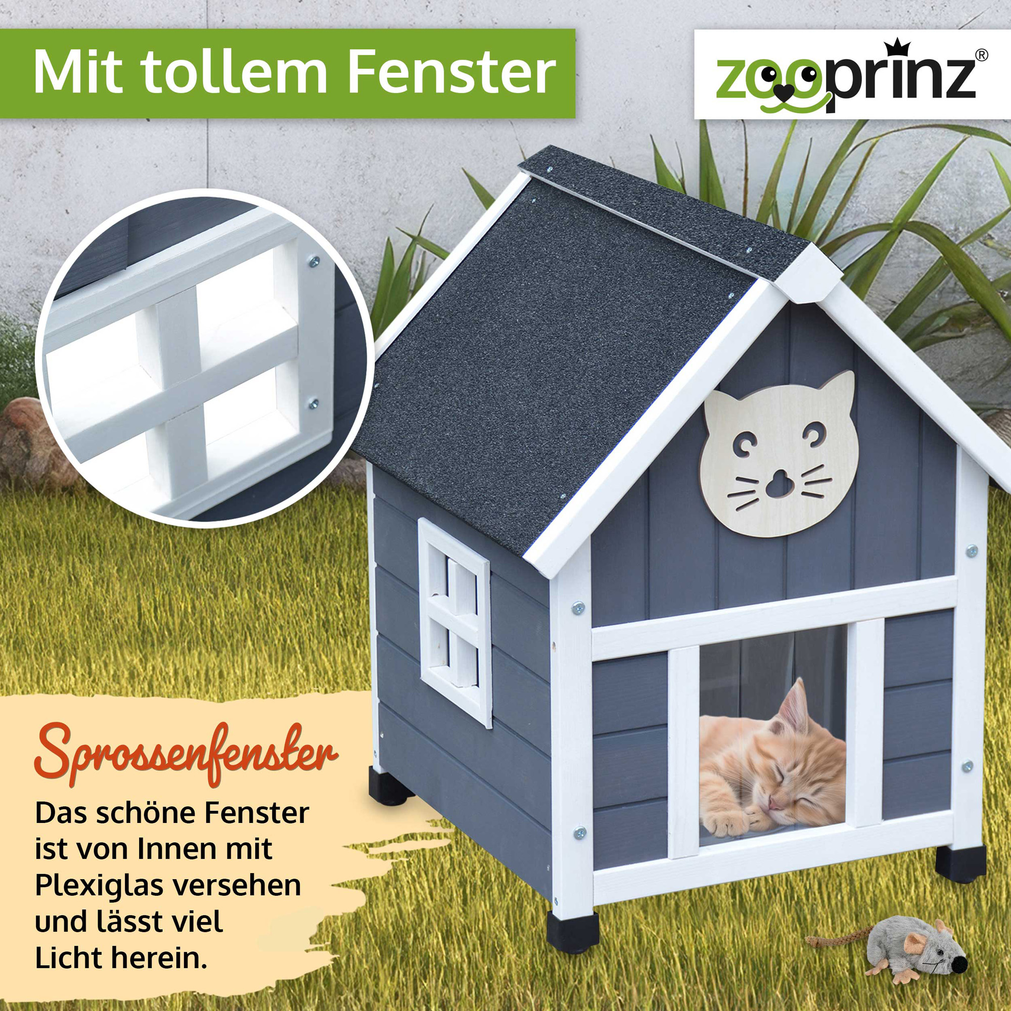 Katzenhaus Tiger; mit tollem Fenster