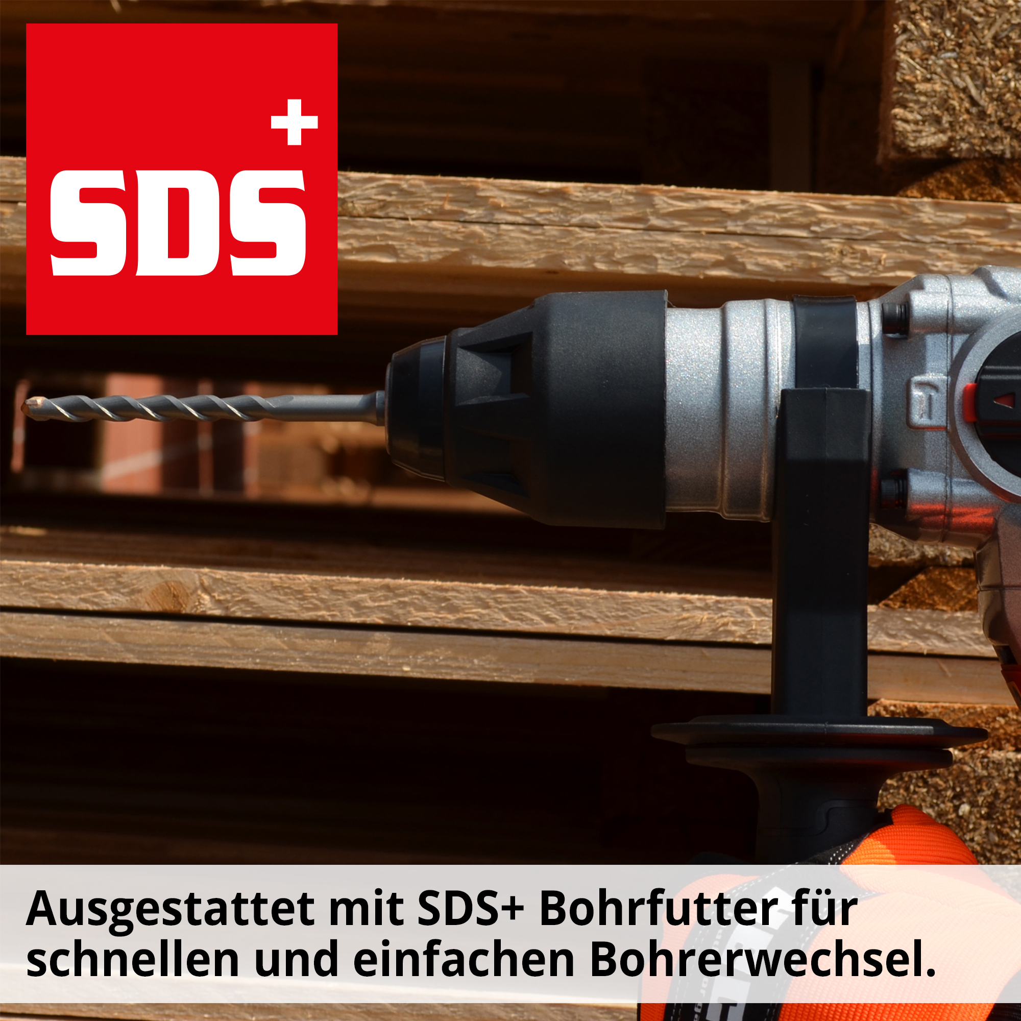 HECHT 1036 Bohrhammer; Ausgestattet mit SDS+ Bohrfutter für schnellen und einfachen Bohrerwechsel