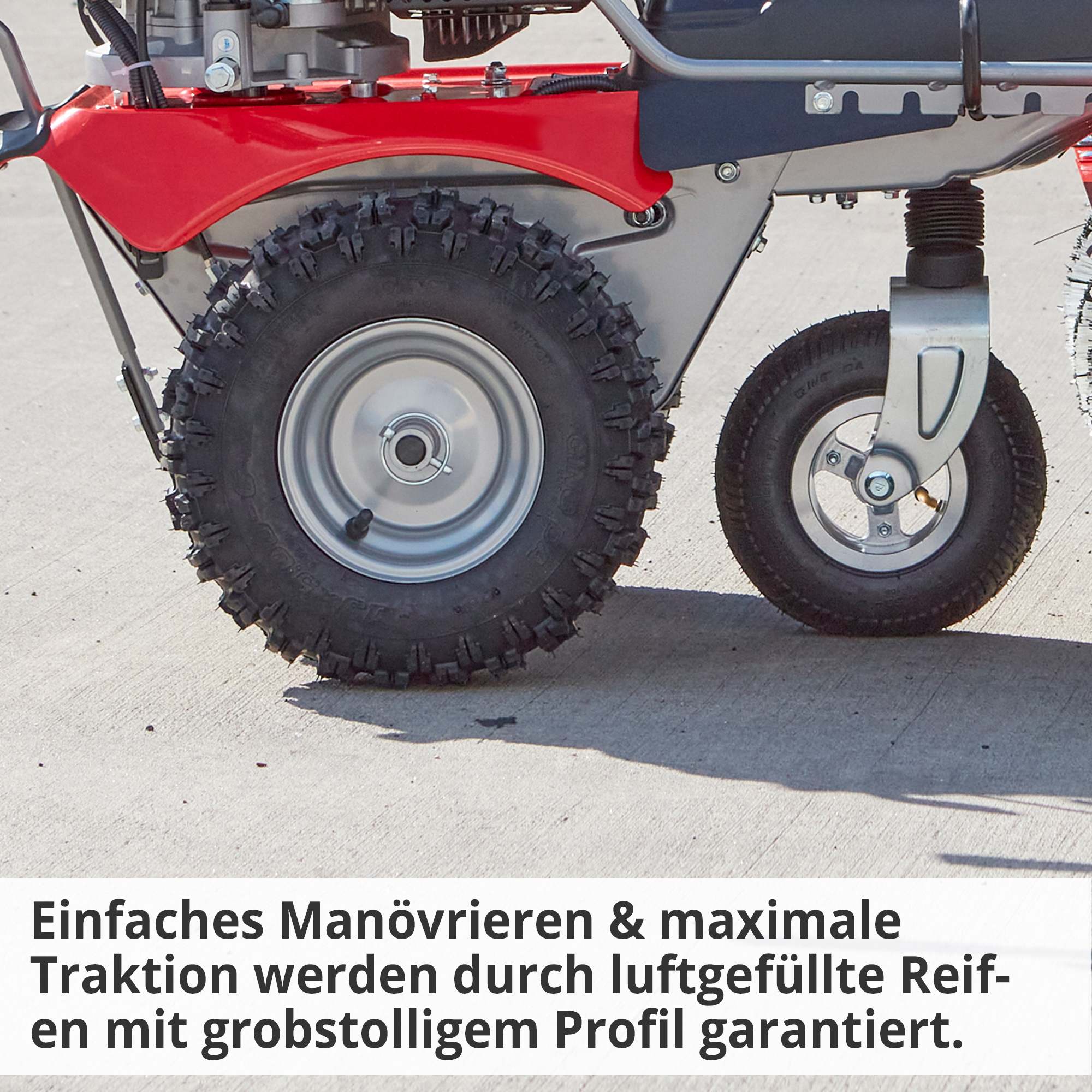 HECHT Benzin Kehrmaschine 8101 S Kehrmaschine mit Rädern zum einfachen Manövrieren