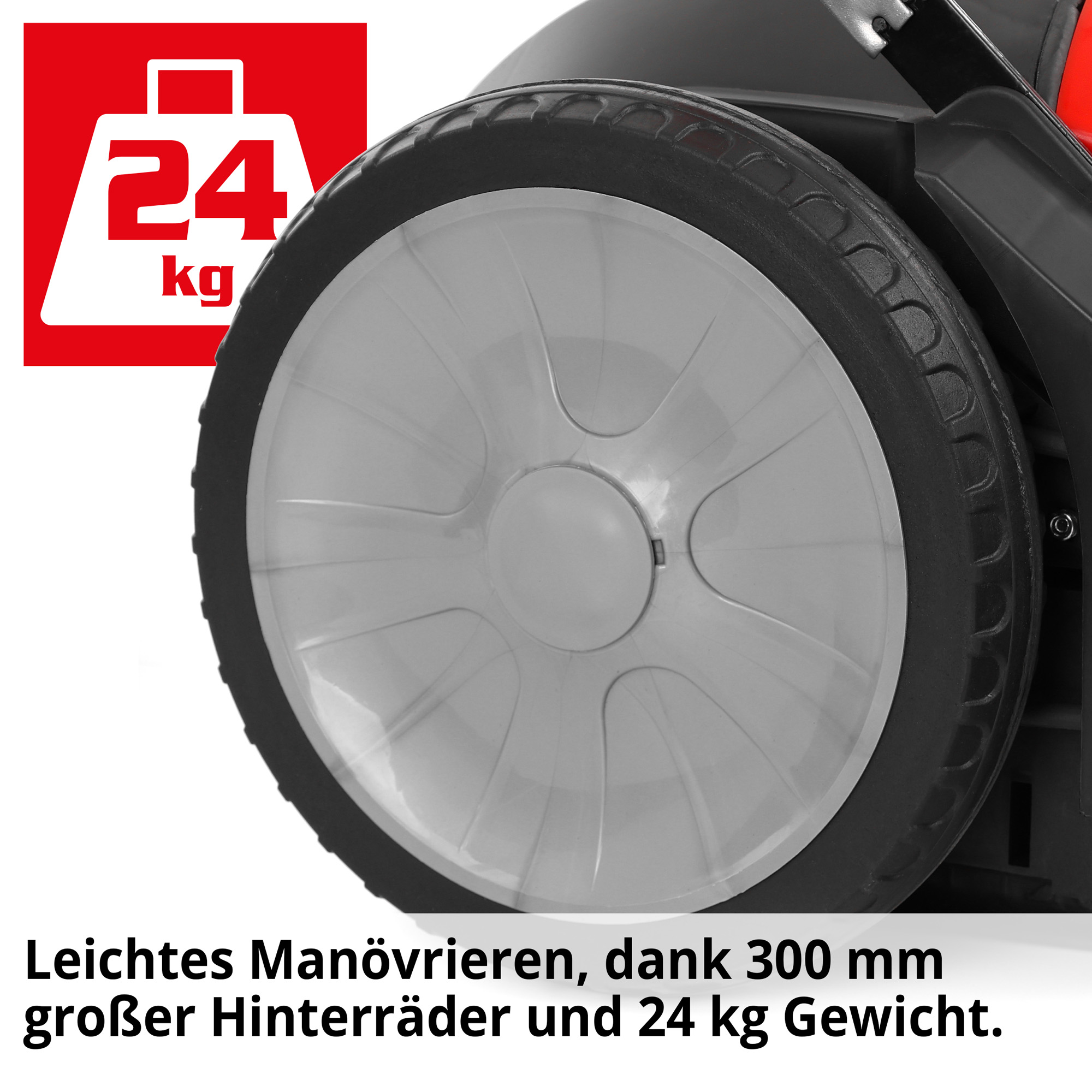 HECHT 8105 Handkehrmaschine; Leichtes manövrieren, dank 300 mm großer Hinterräder und 24 kg Gewicht