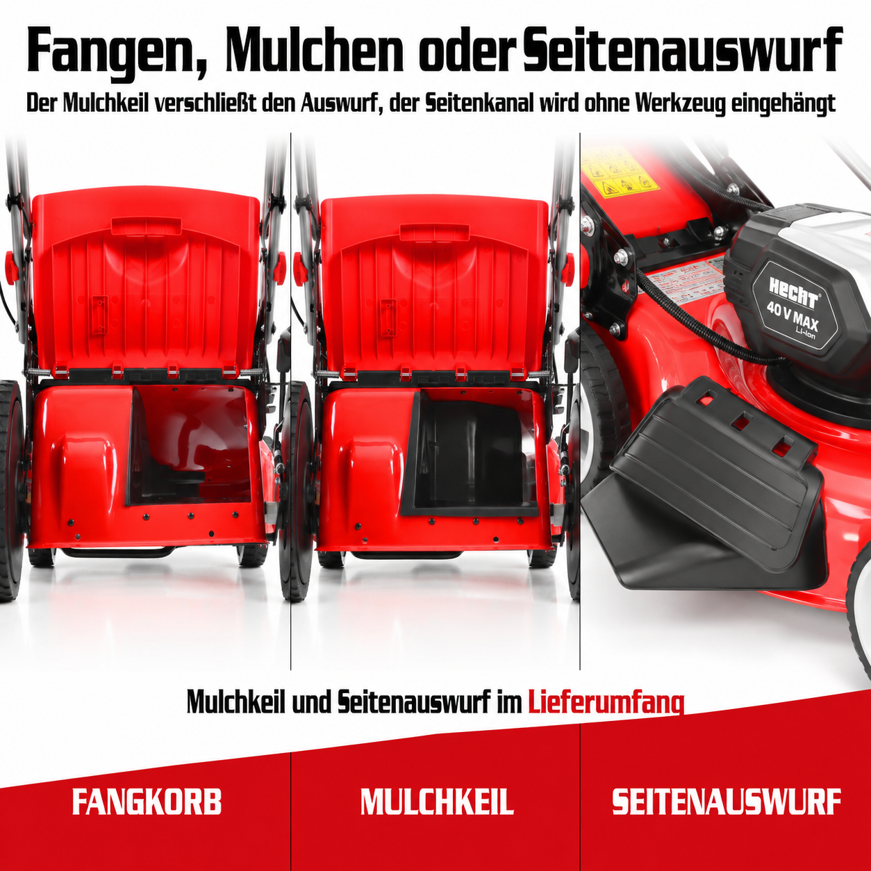 HECHT Akku-Rasenmäher 5151 S zum Fangen, Mulchen oder mit Seitenauswurf (Dieses Bild wurde mit Hilfe von KI generiert.)
