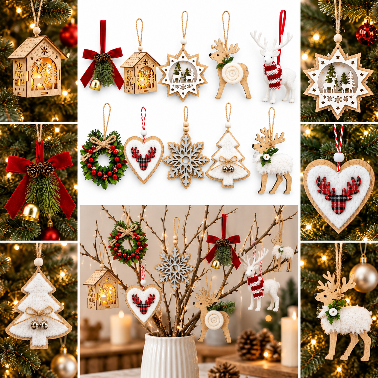 nbest Weihnachtsbaum Schmuck 10 Stück / Set 48011 (Dieses Bild wurde mit Hilfe von KI generiert.)
