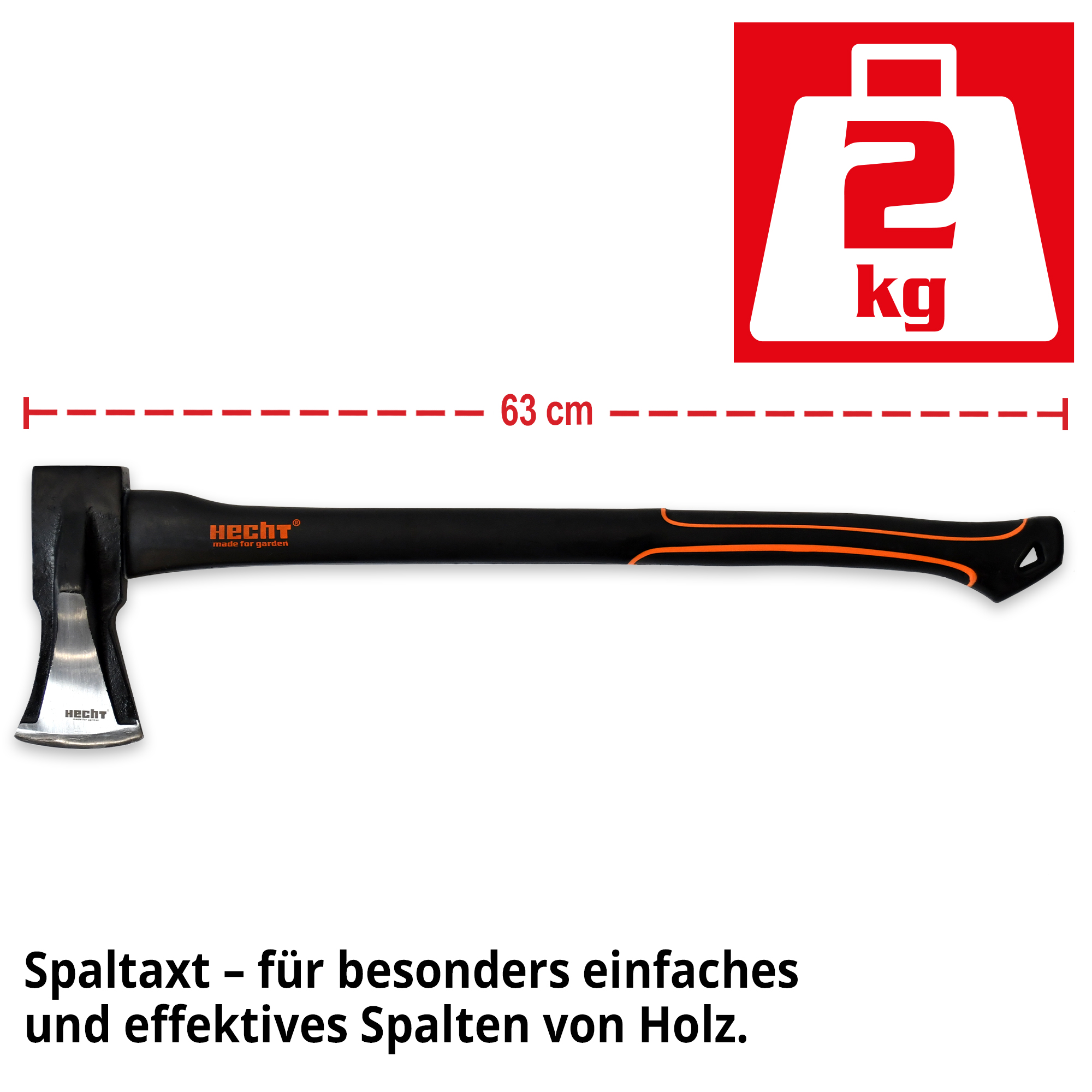HECHT 4er Axt Set »Nr. 3« kraftvolle Axt für einfaches Spalten von Holz