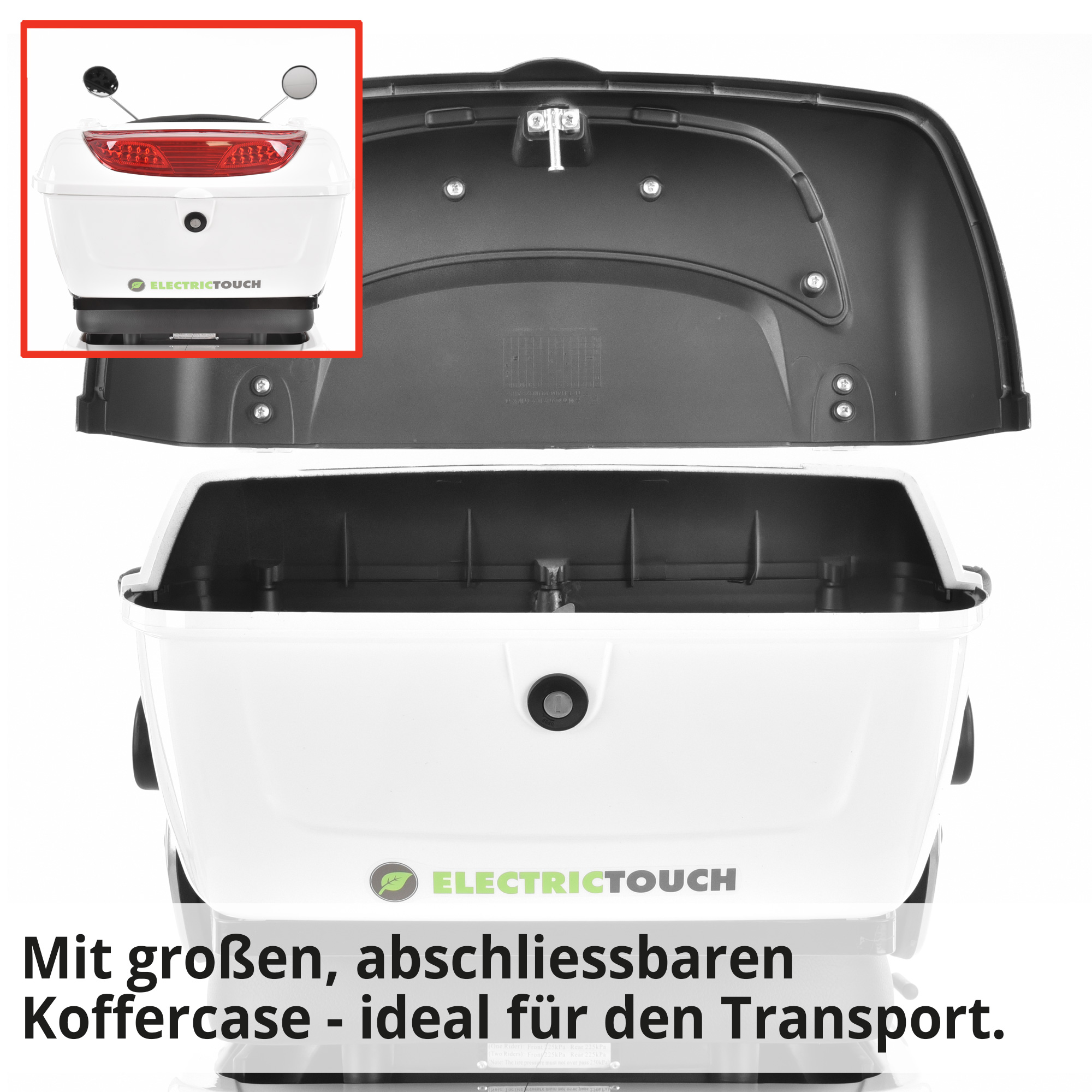 HECHT CITISMAX Weiß Seniorenfahrzeug mit abschliessbarem kofferraum