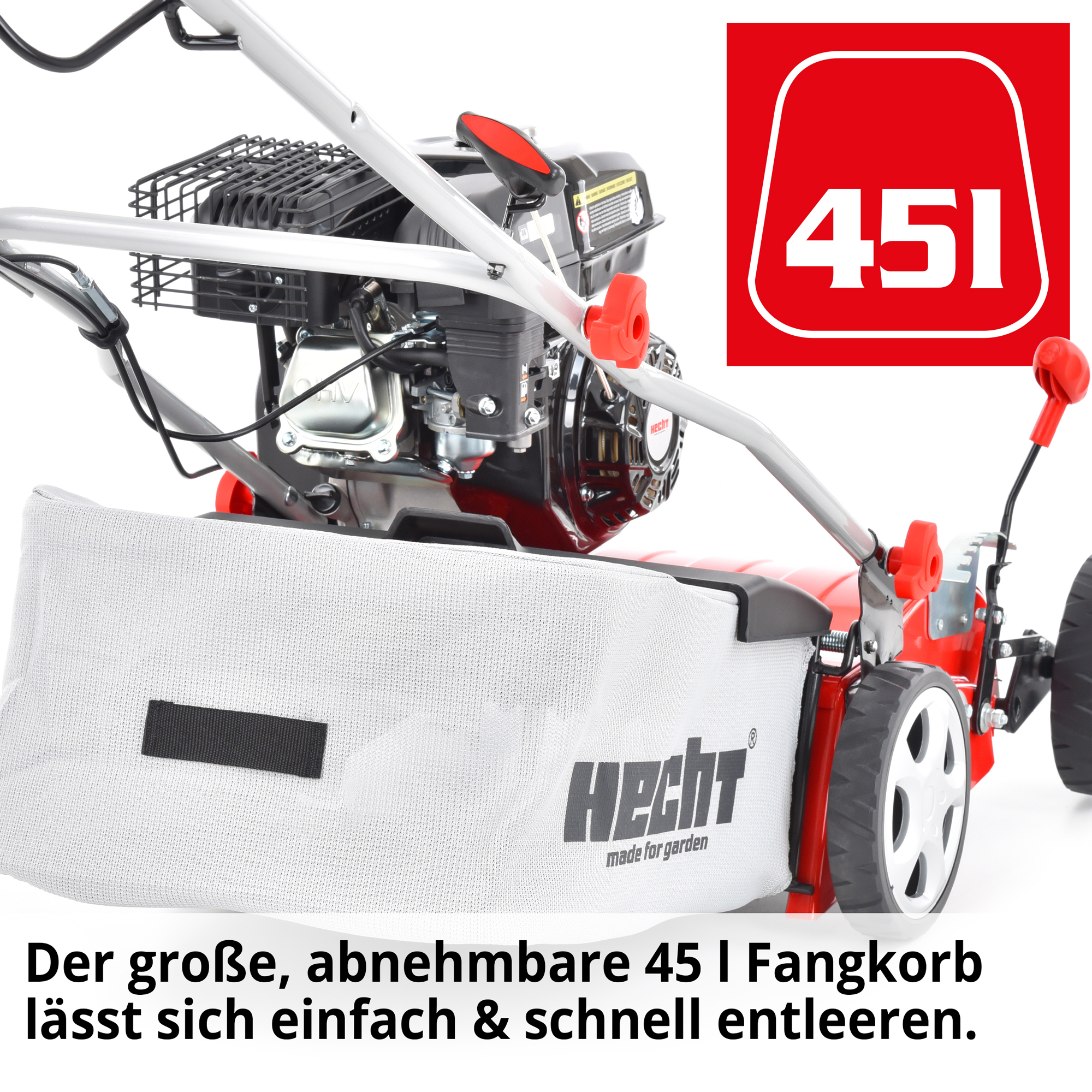 Vertikutierer; Großer, abnehmbarer 45 Liter Fangkorb