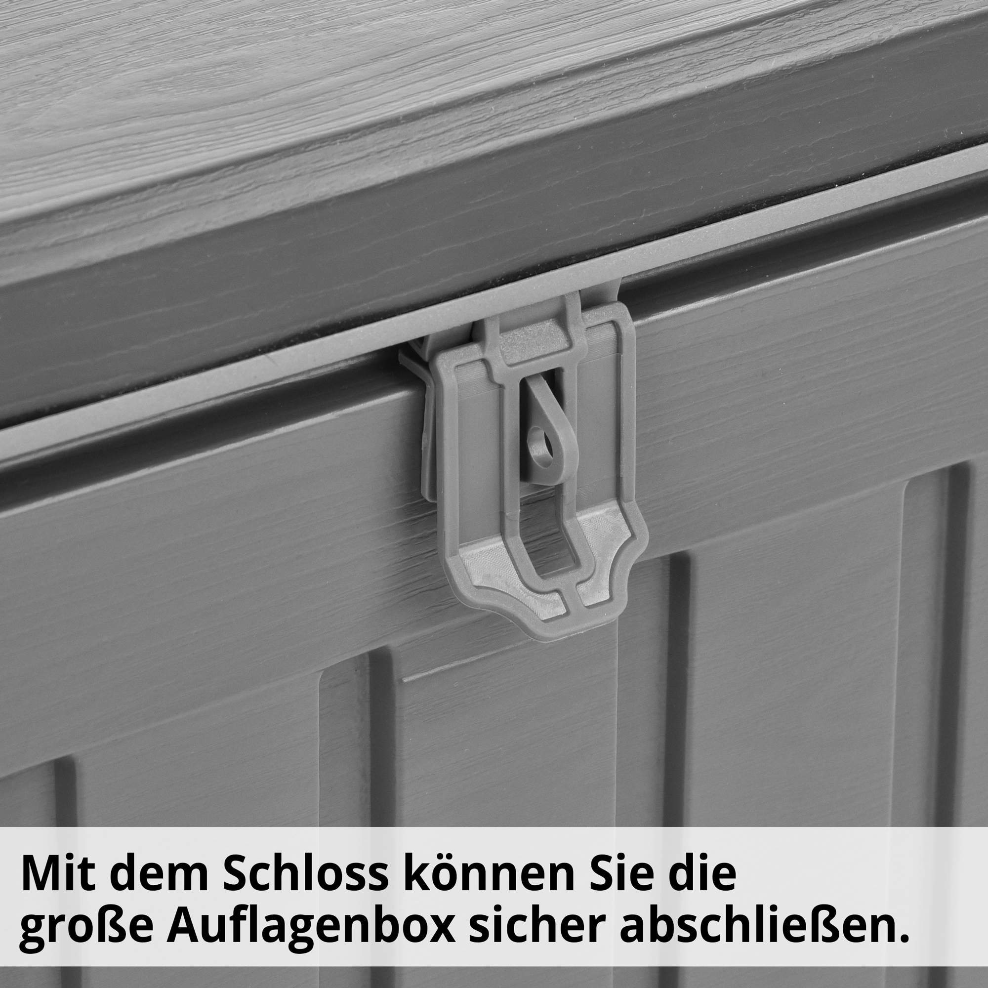 Hecht BOX L mit dem Schloss kann die große Auflagebox sicher abgeschlossen werden