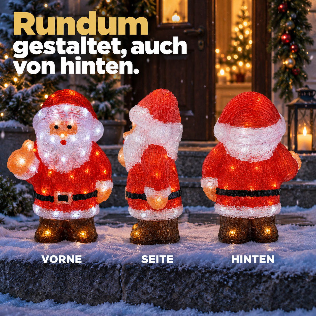 LED-Figur Weihnachtsmann: Flexibel aufstellbar auf Fensterbank oder Sideboard (Dieses Bild wurde mit Hilfe von KI generiert.)