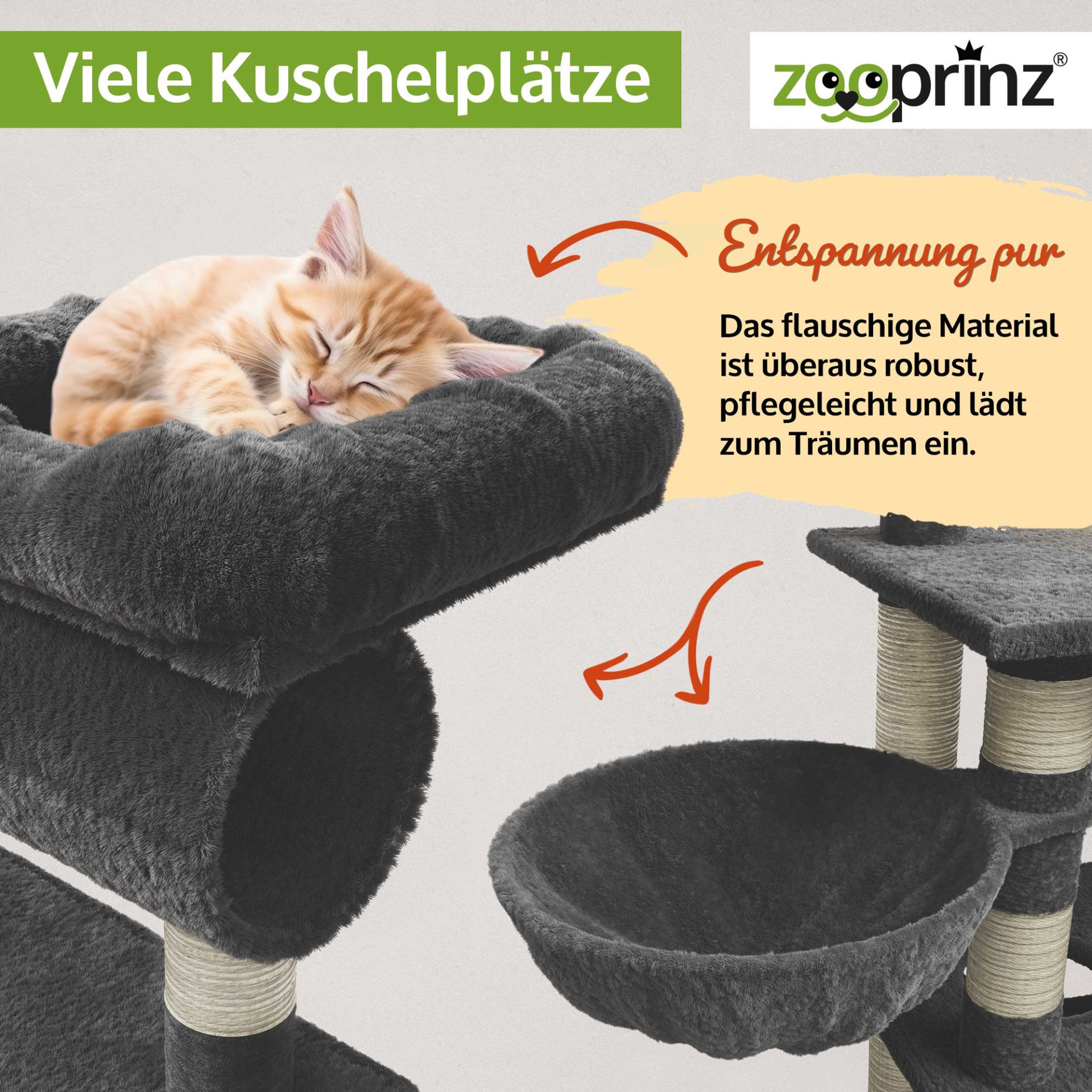 Katzenbaum Emma; viele Kuschelplätze