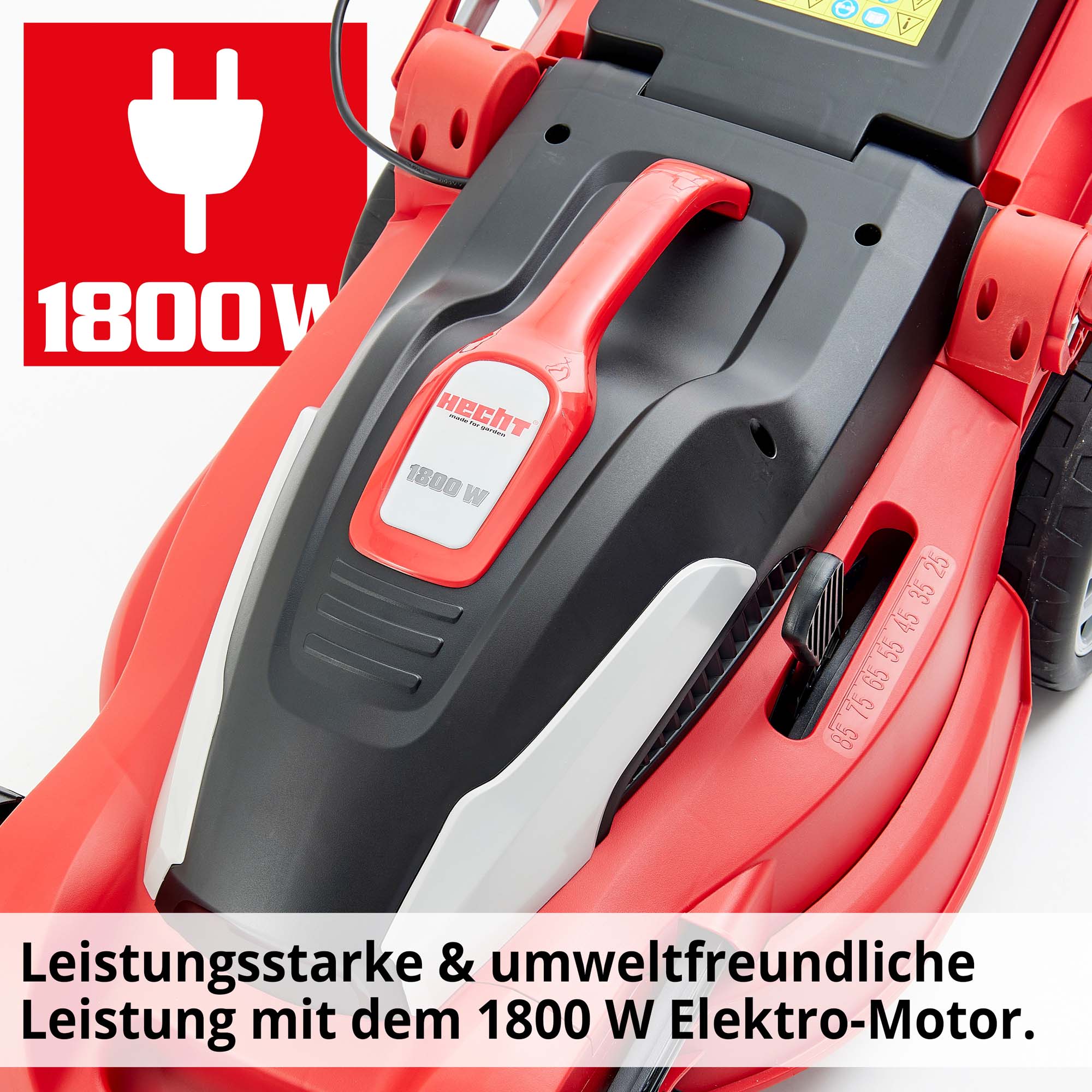 Hecht Elektro-Rasenmäher 1844 mit Leistungsstarkem 1800 Watt Elektro-Motor 