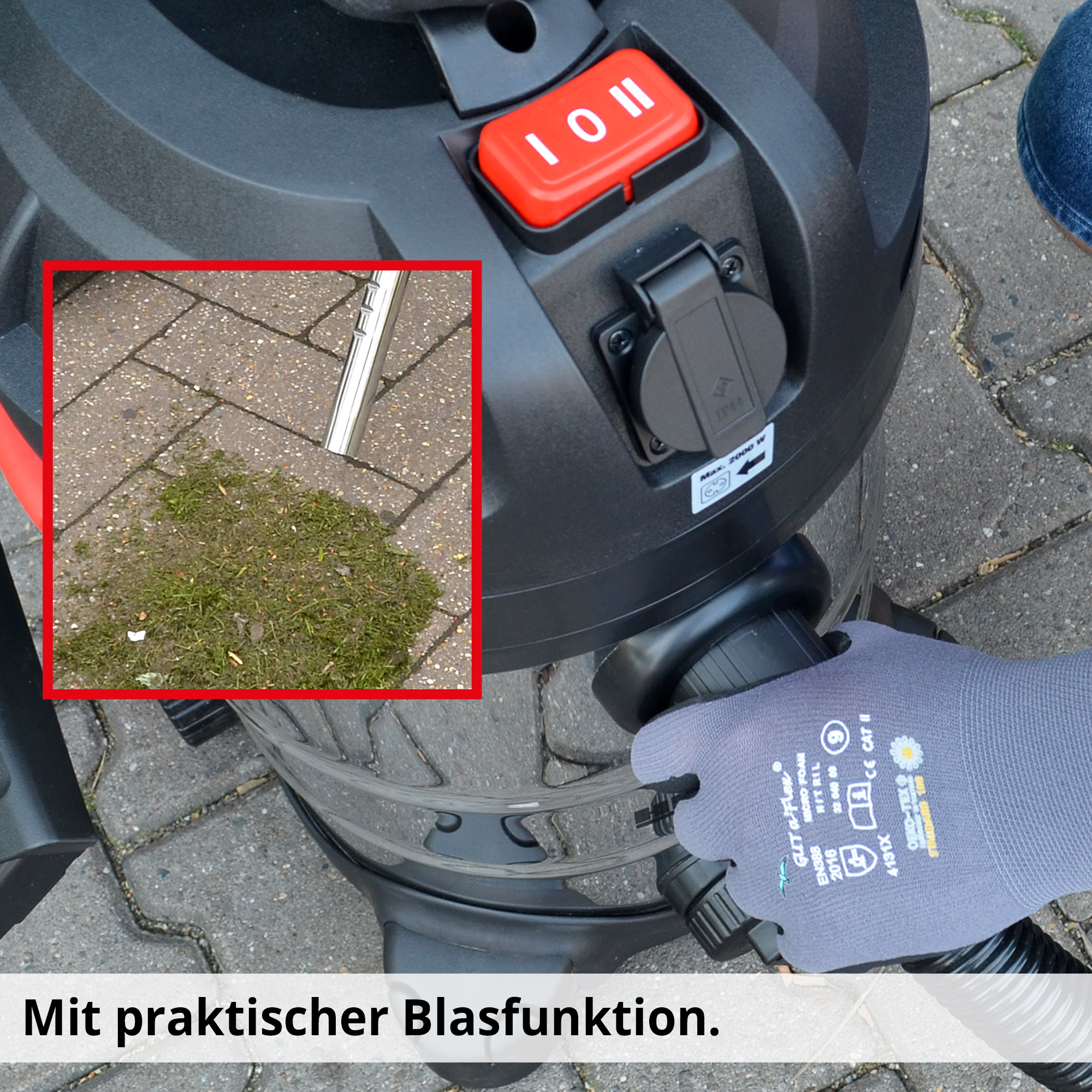 HECHT Industriesauger 8314 Z mit praktischer und kraftvoller Blasflunktion