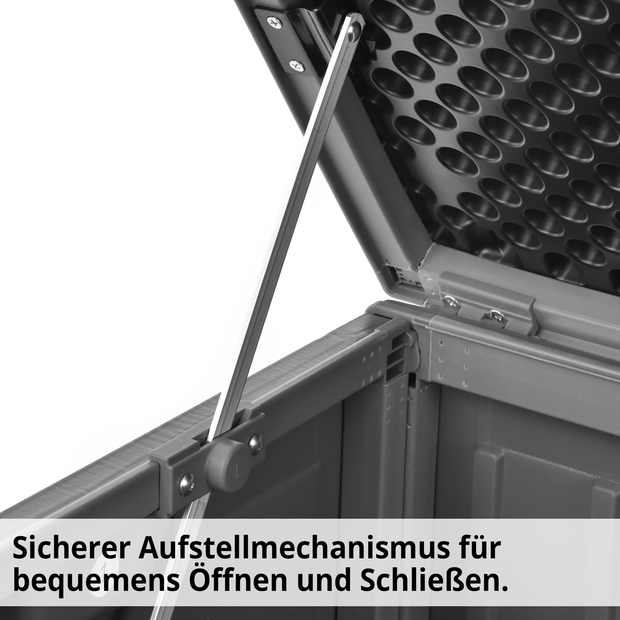 Hecht BOX L mit sicherem Aufstellmechanismus für bequemes Öffnen und Schließen
