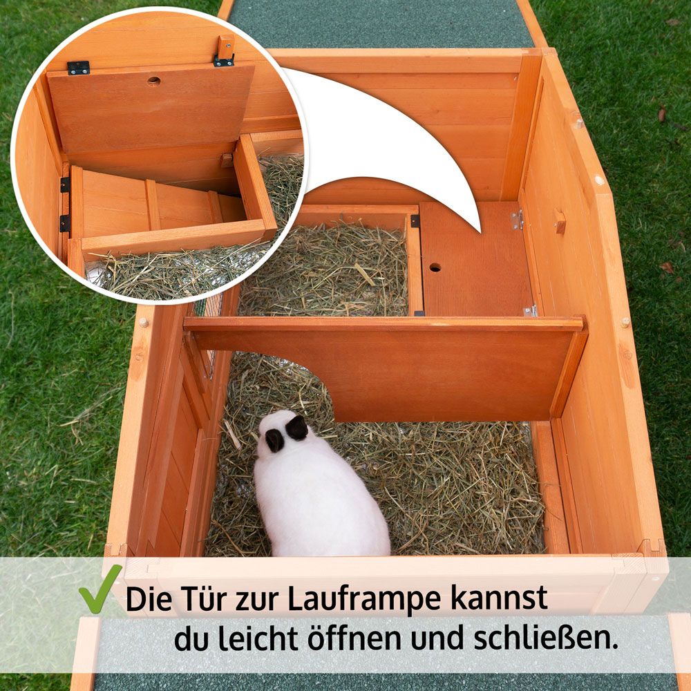 Hasenstall Königgroßer Hasenstall Innenraum mit Rampe Zooprinz