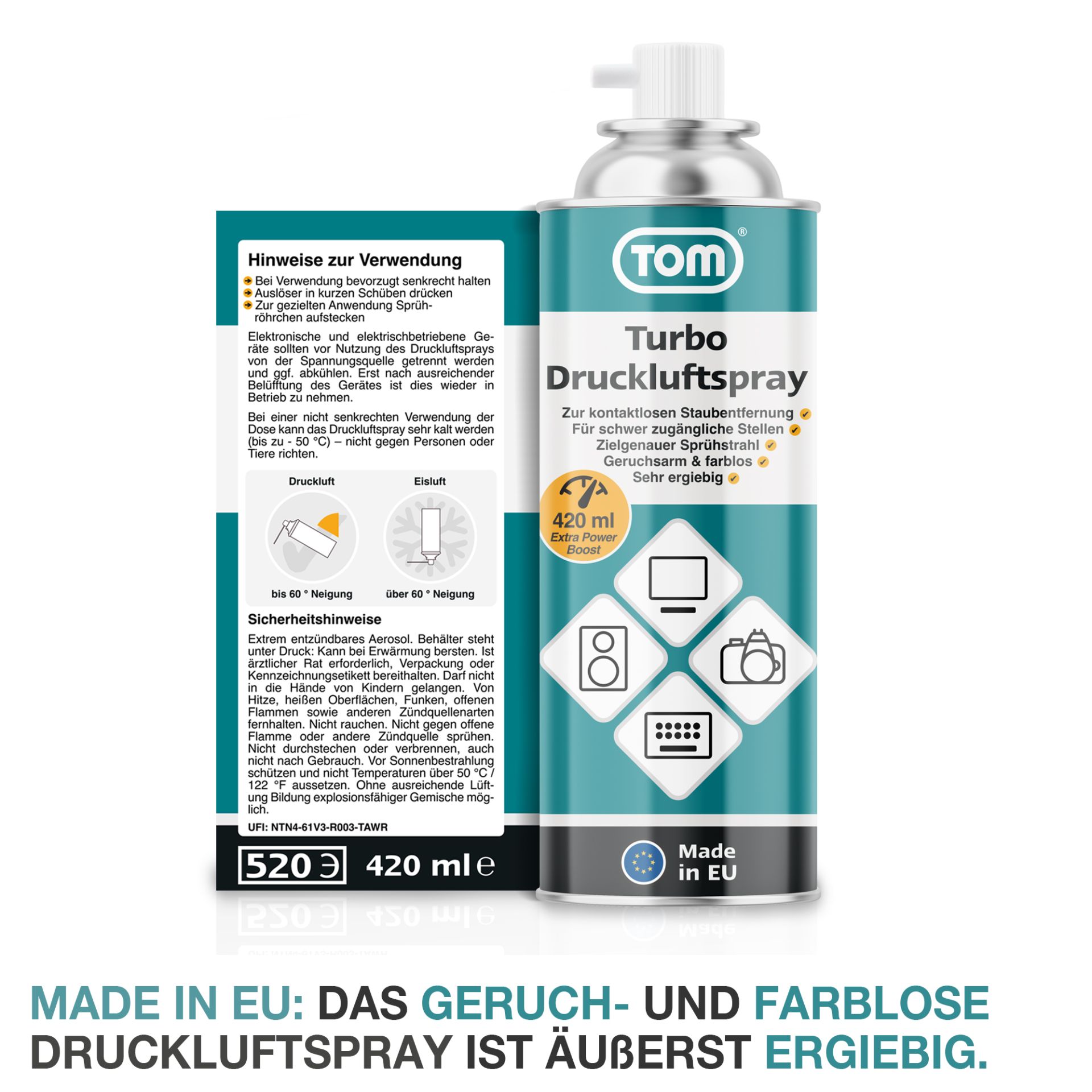 TOM Druckluftspray PS-420; geruchslos und farblos