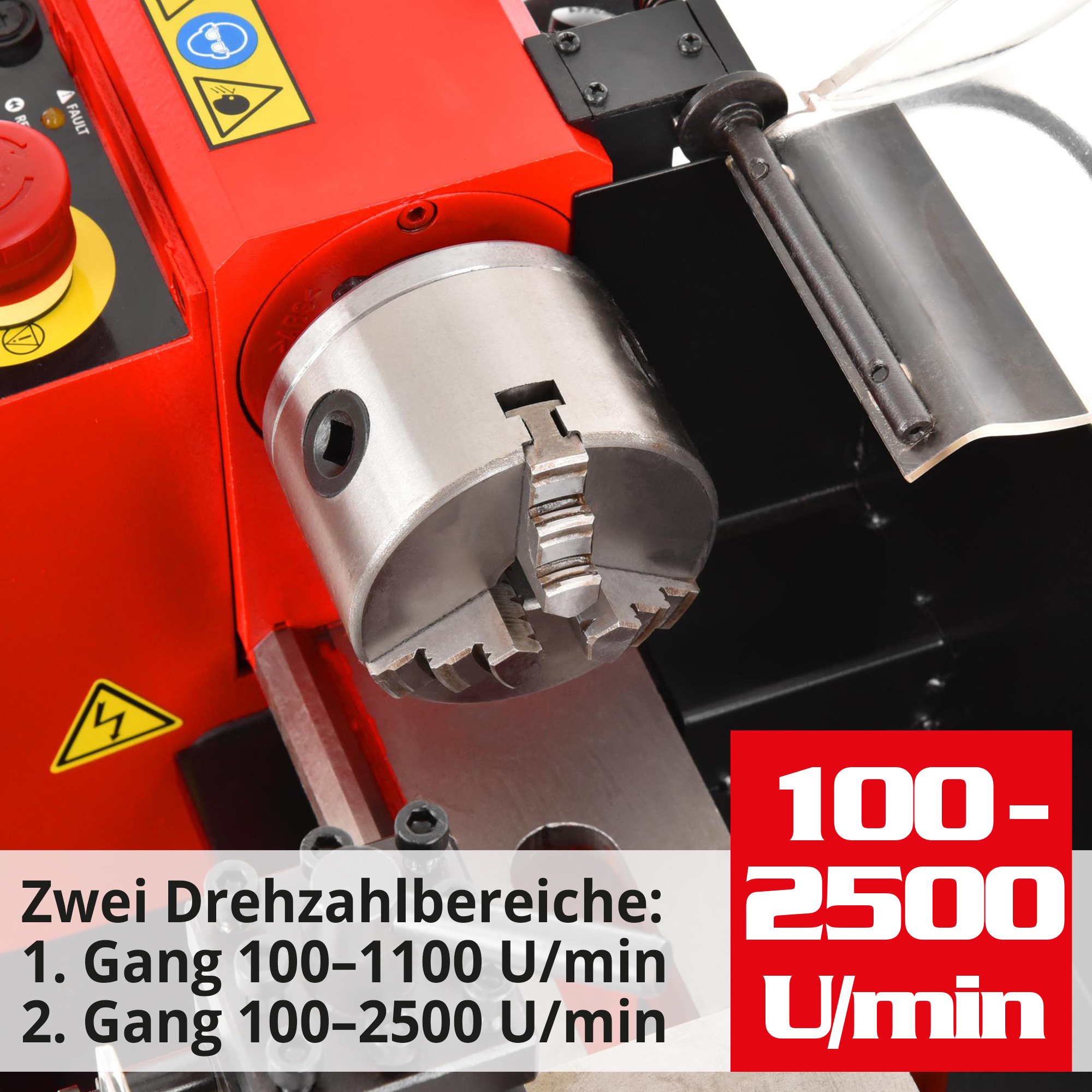 HECHT 8410 Mini Drehbank; Geeignet für Werkstücke bis zu 300mm Länge und 180mm Höhe