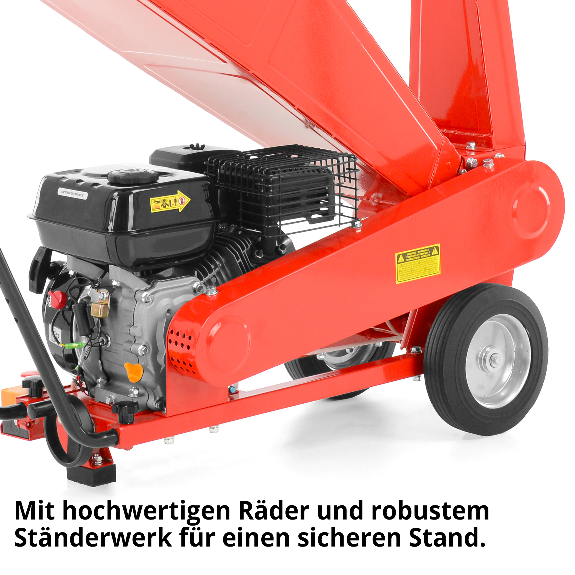 HECHT Benzin Gartenhäcksler 6208 Benzin Gartenhäcksler mit hochwertigen Rädern und sicherem Standwerk