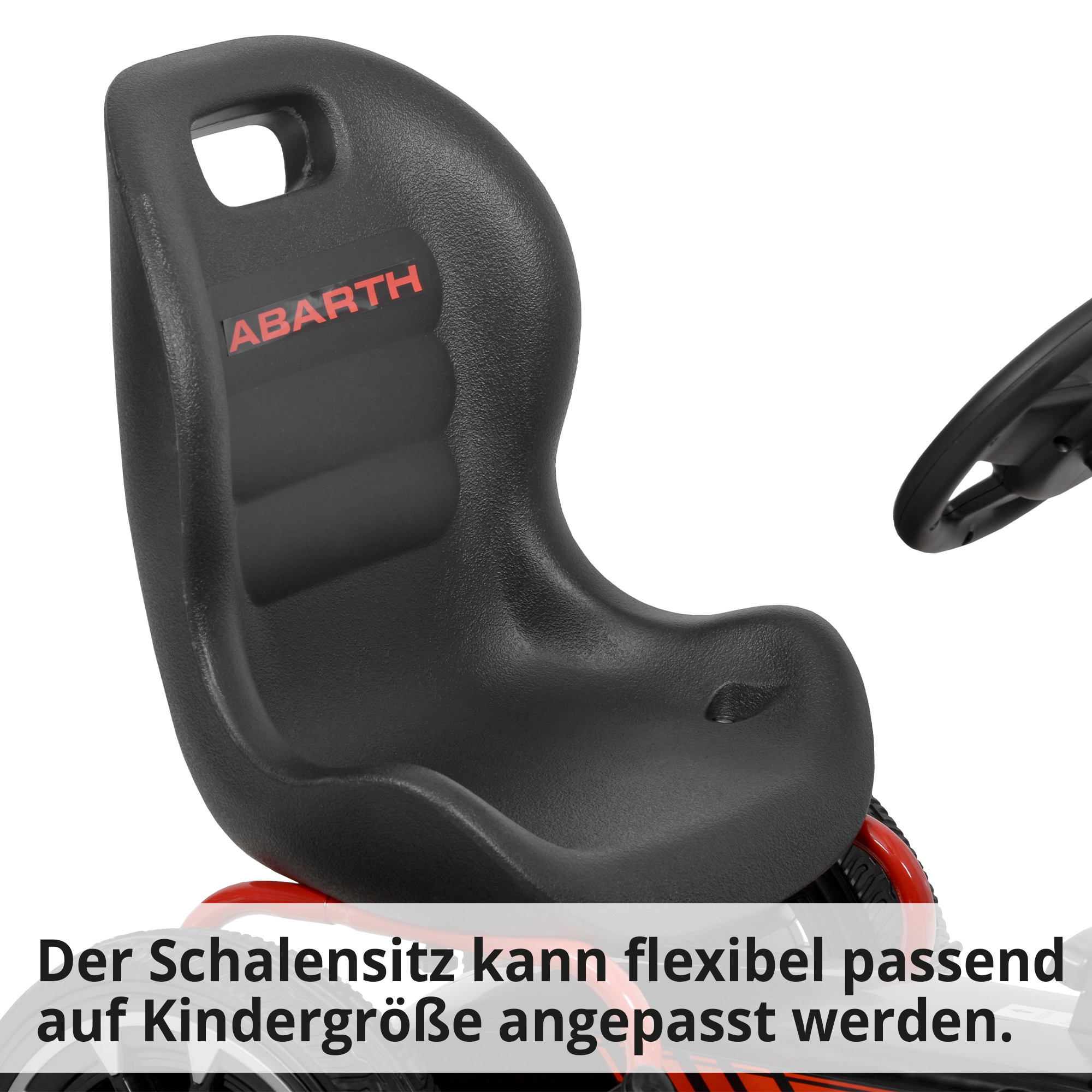 ABARTH Tretkart Black Tretkart mit anpassbarem Schalensitz 