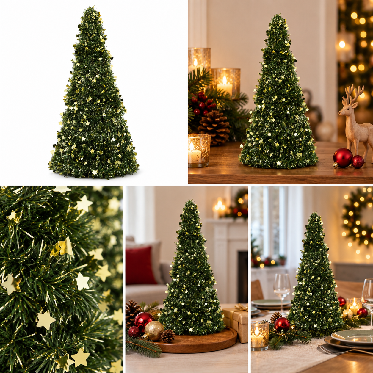 Onbest Weihnachtsbaum 48 cm mit Goldsternchen 48019 in Aktion (Dieses Bild wurde mit Hilfe von KI generiert.)