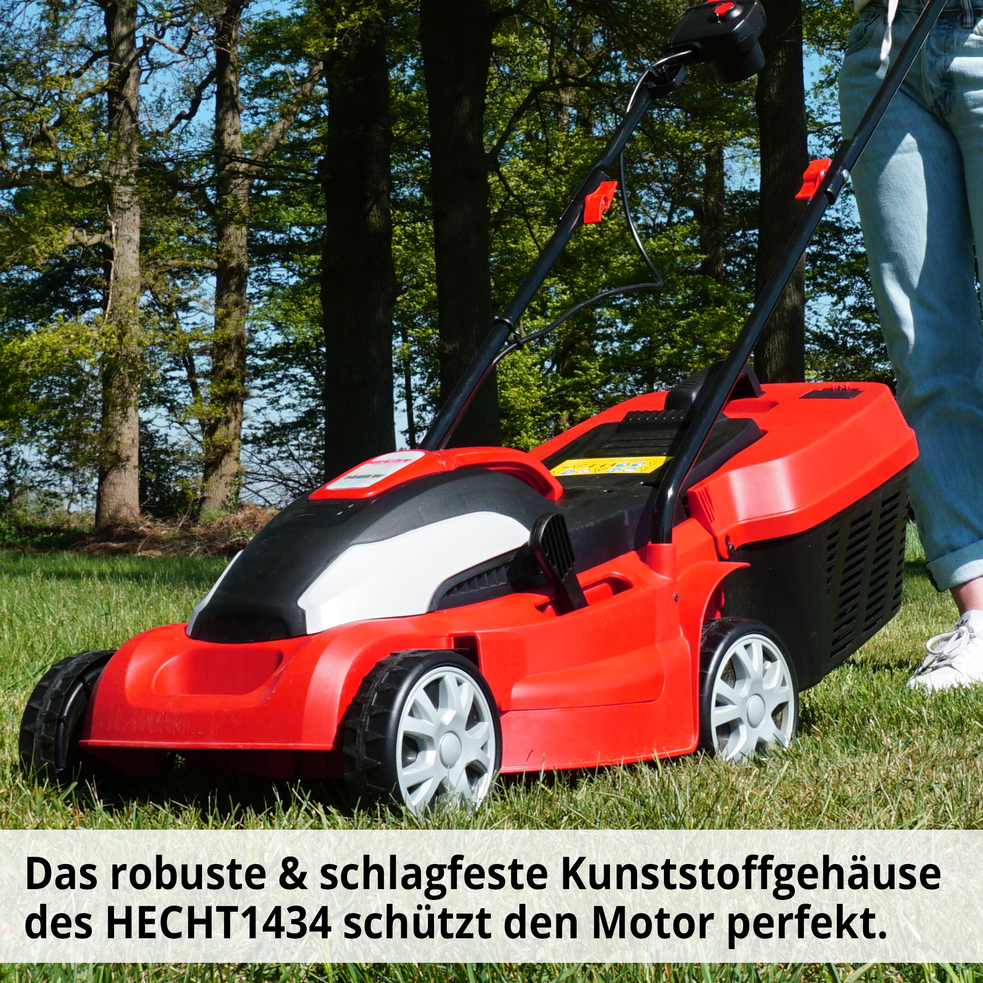 Hecht Elektro-Rasenmäher mit robusten Kunststoffgehäuse 