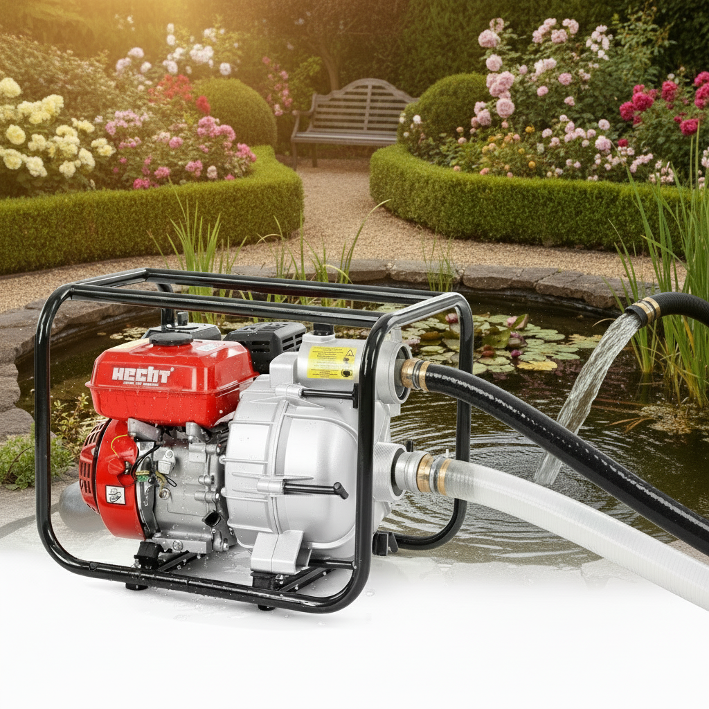 HECHT Wasserpumpe 3681 mit 208 cm³ Motor und 5,3 PS Leistung