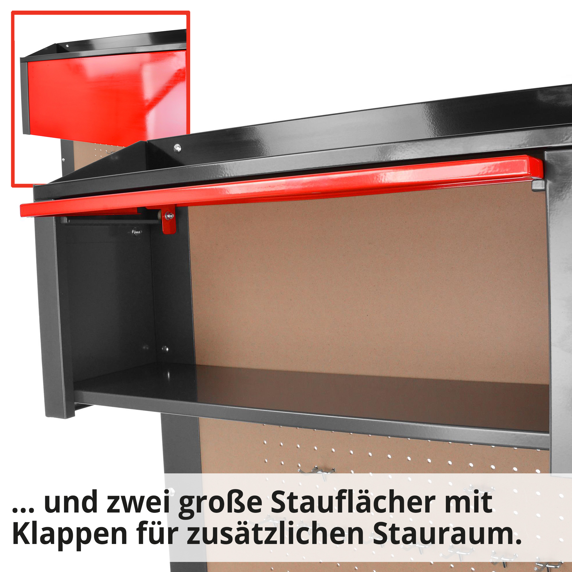 HECHT 2091 Werkbank mit 2 großen Staufächern mit Klappen für zusätzlichen Stauraum