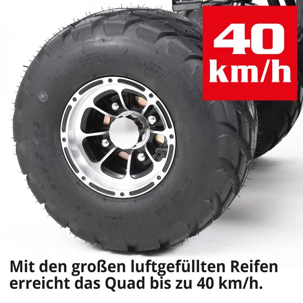 Hecht 56155 HURON - Mit großen luftgefüllten Reifen erreicht das Quad bis zu 40 km/h