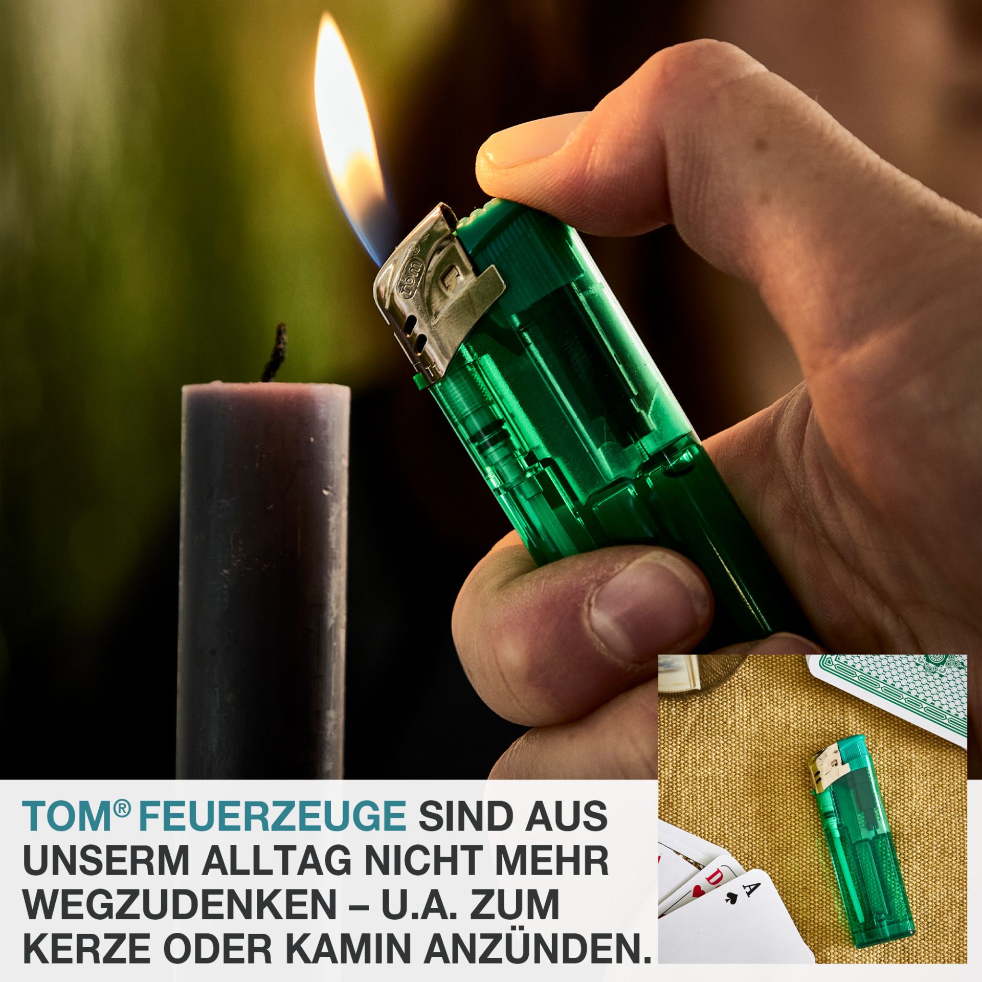 TOM Elektronik Feuerzeug ist vielseitig einsetzbar