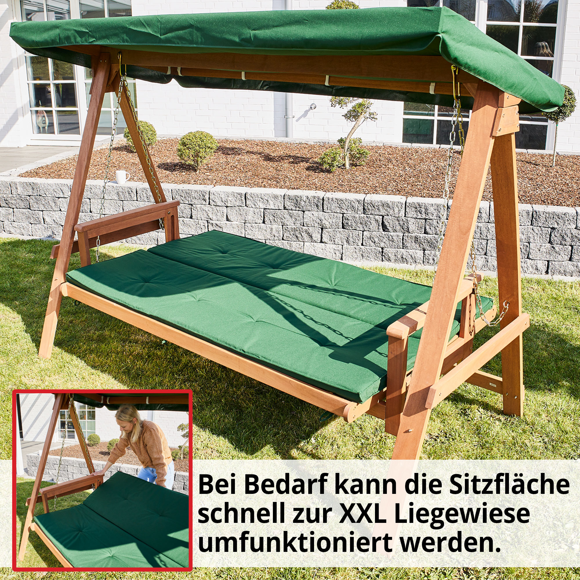 Baharu Lux; Die Sitzfläche kann schnell zur XXL Liegewiese umfunktioniert werden Baharu Lux; Die Sitzfläche kann schnell zur XXL Liegewiese umfunktioniert werden