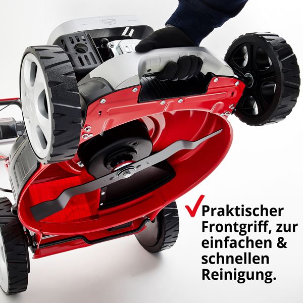HECHT 553 SW Benzin Rasenmäher mit praktischer Frontgriff, zur einfachen und schnellen Reinigung