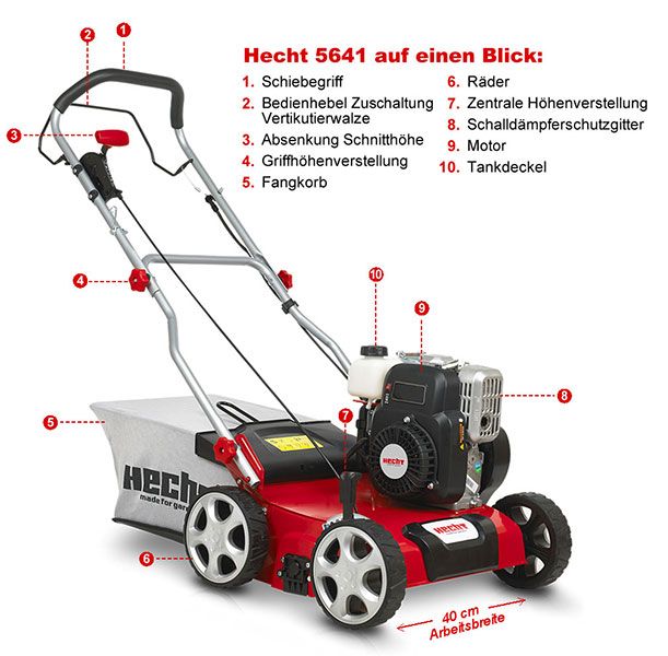 HECHT Benzin Vertikutierer 5641  Benzin Vertikutierer für optimale Rasenpflege HECHT Benzin Vertikutierer 5641  Benzin Vertikutierer für optimale Rasenpflege